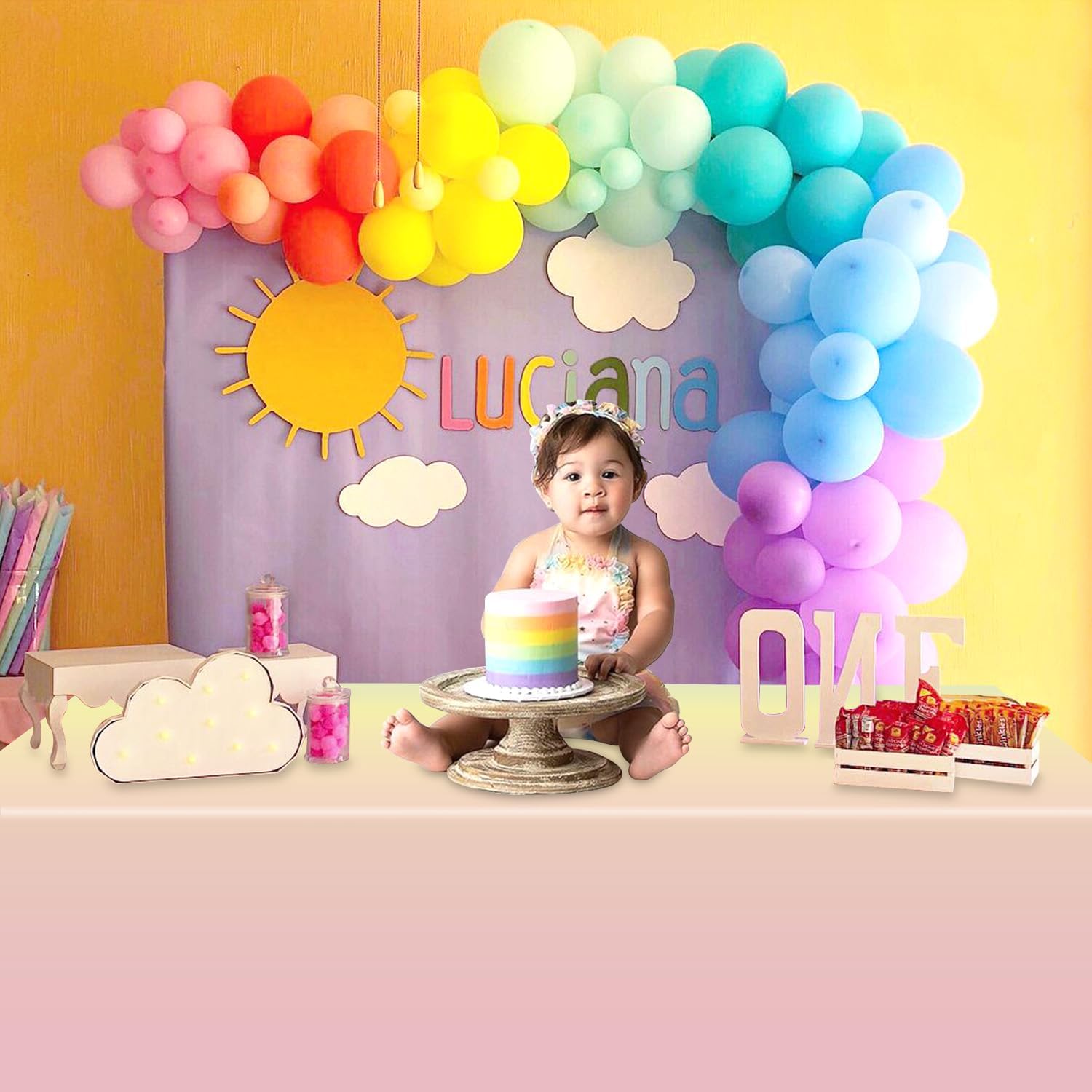 Pastel Rainbow Tablecloths 4 Pcs for Parties