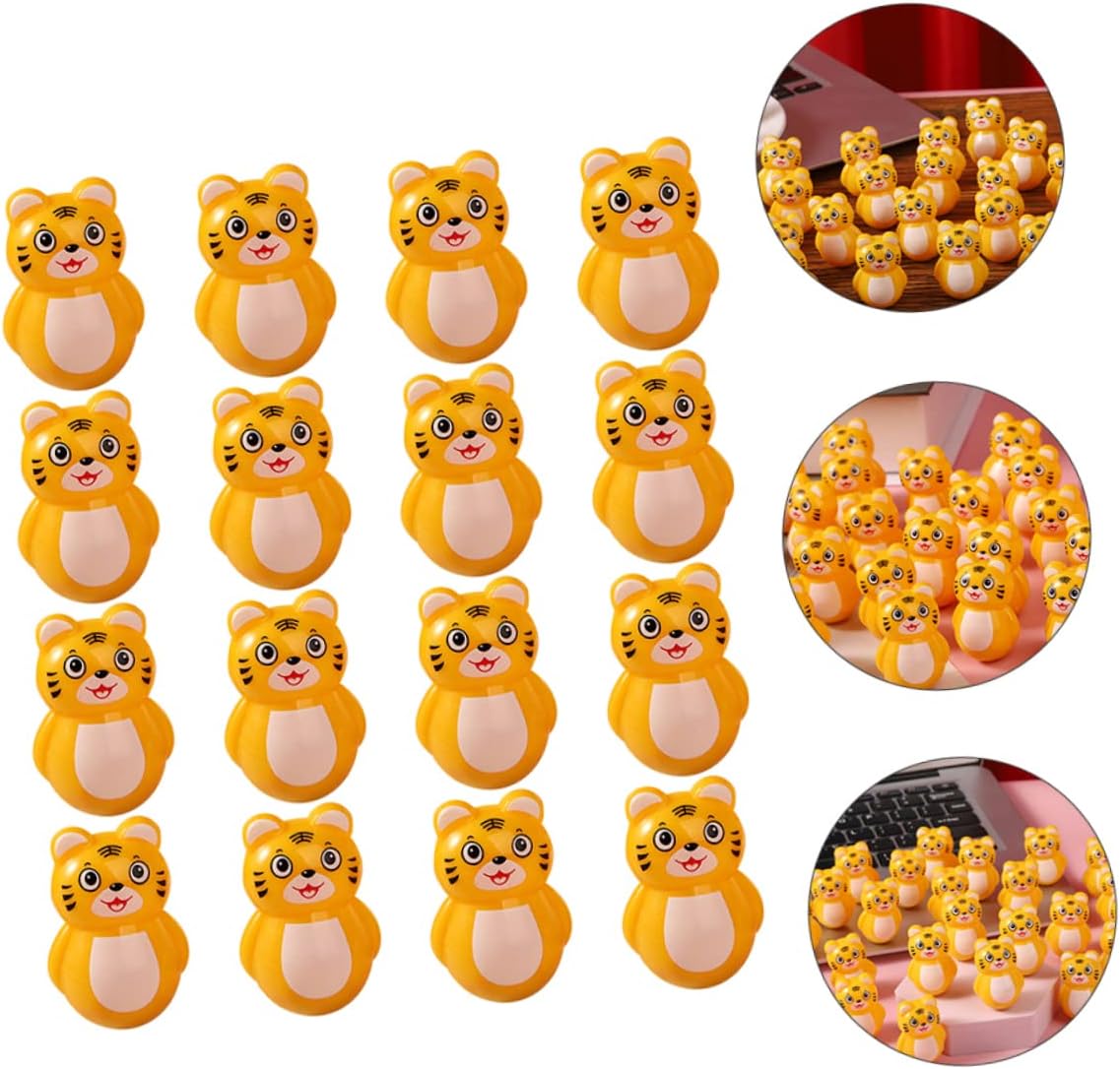 20pcs Tiger Tumbler Toy Wobbling Home Decor for Kids