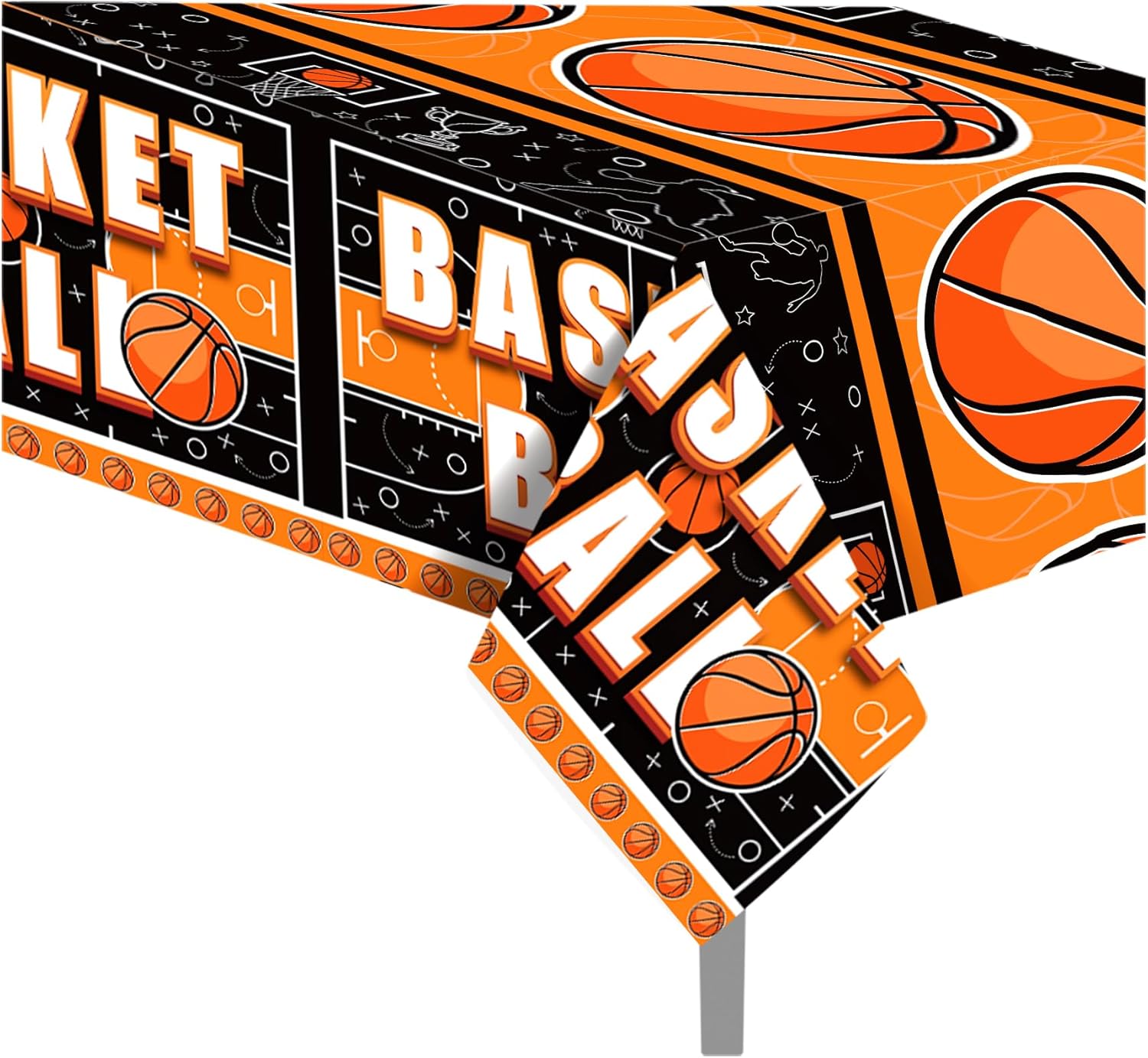 2 Pack Basketball Themed Tablecloths for Parties