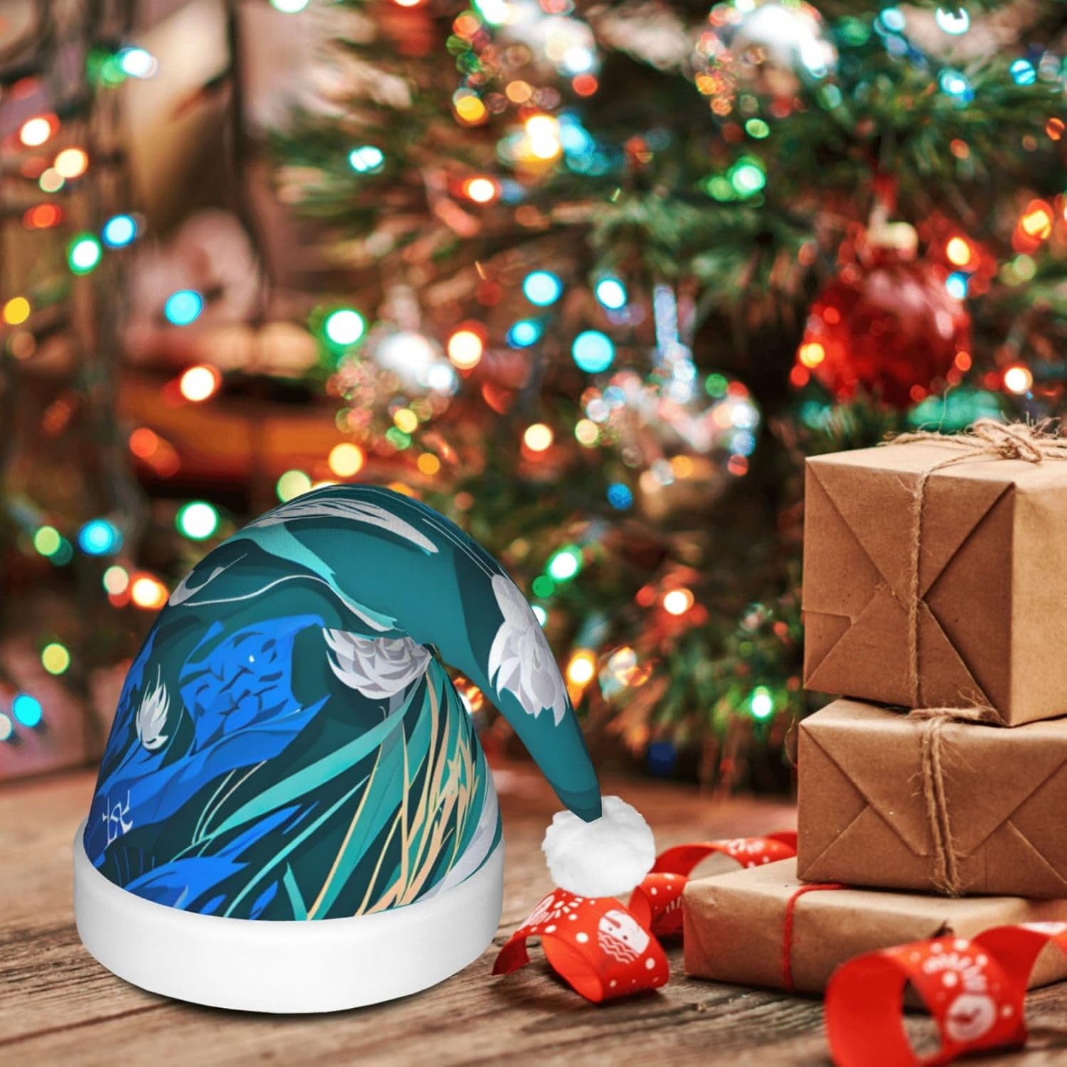 QINZHENG LED Light Up Dragonfly Santa Hat for Adults