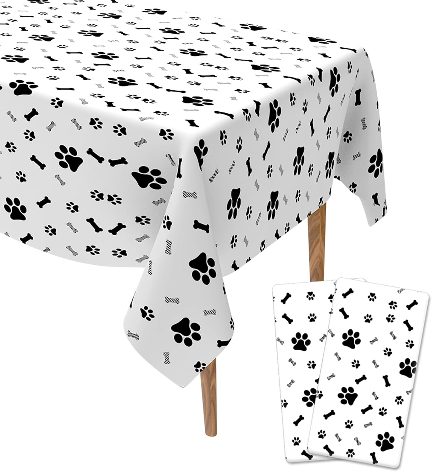 Paw Print Tablecloth 2 Pack 54x108 Inches
