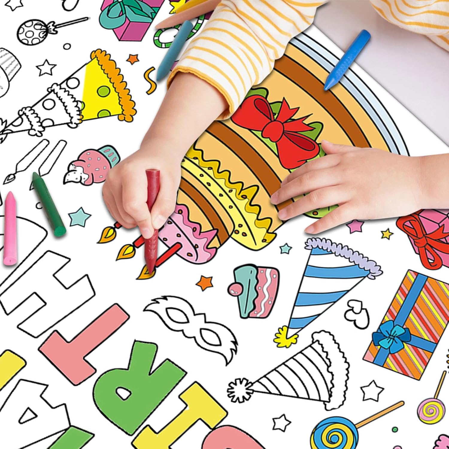 Giant Birthday Coloring Poster for Kids