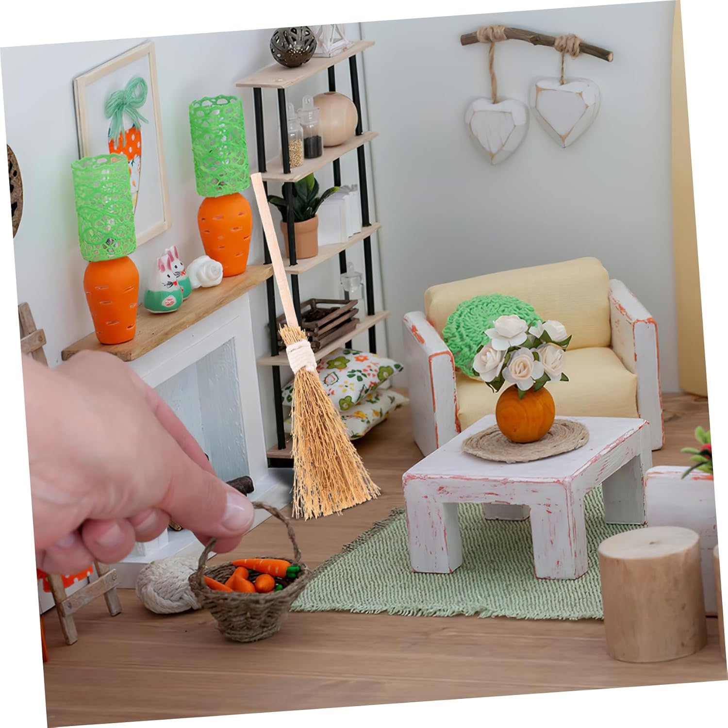 PRETYZOOM 10Pcs Mini Witch Brooms for Halloween Decor