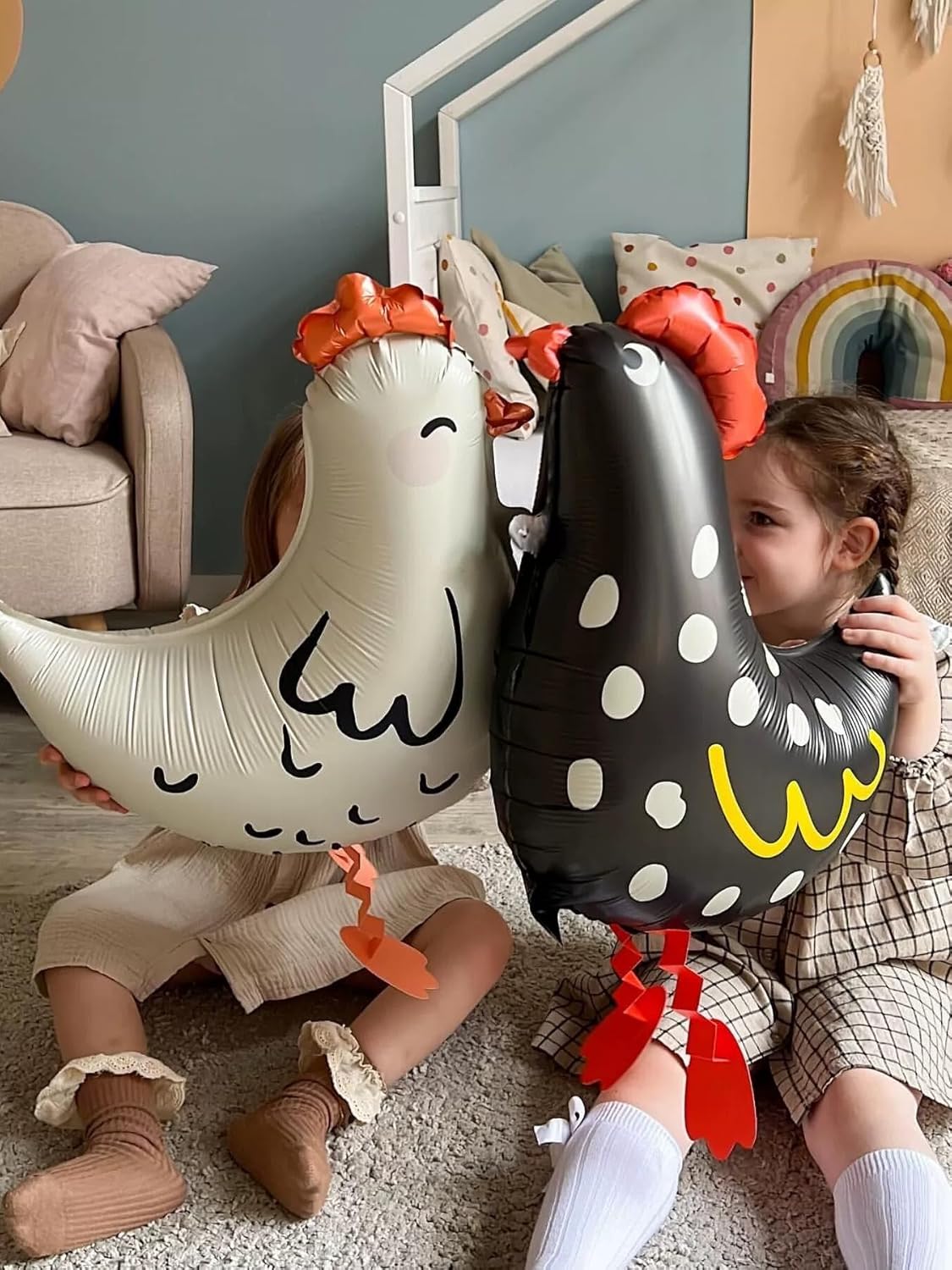6Pcs Walking Chicken Foil Balloons for Kids Gift