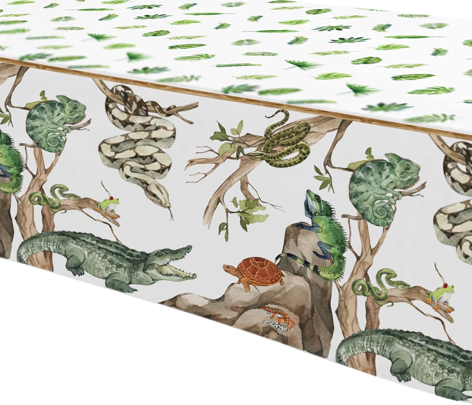 Reptile Birthday Tablecloth Set - 4 Pack 54x108 Inches