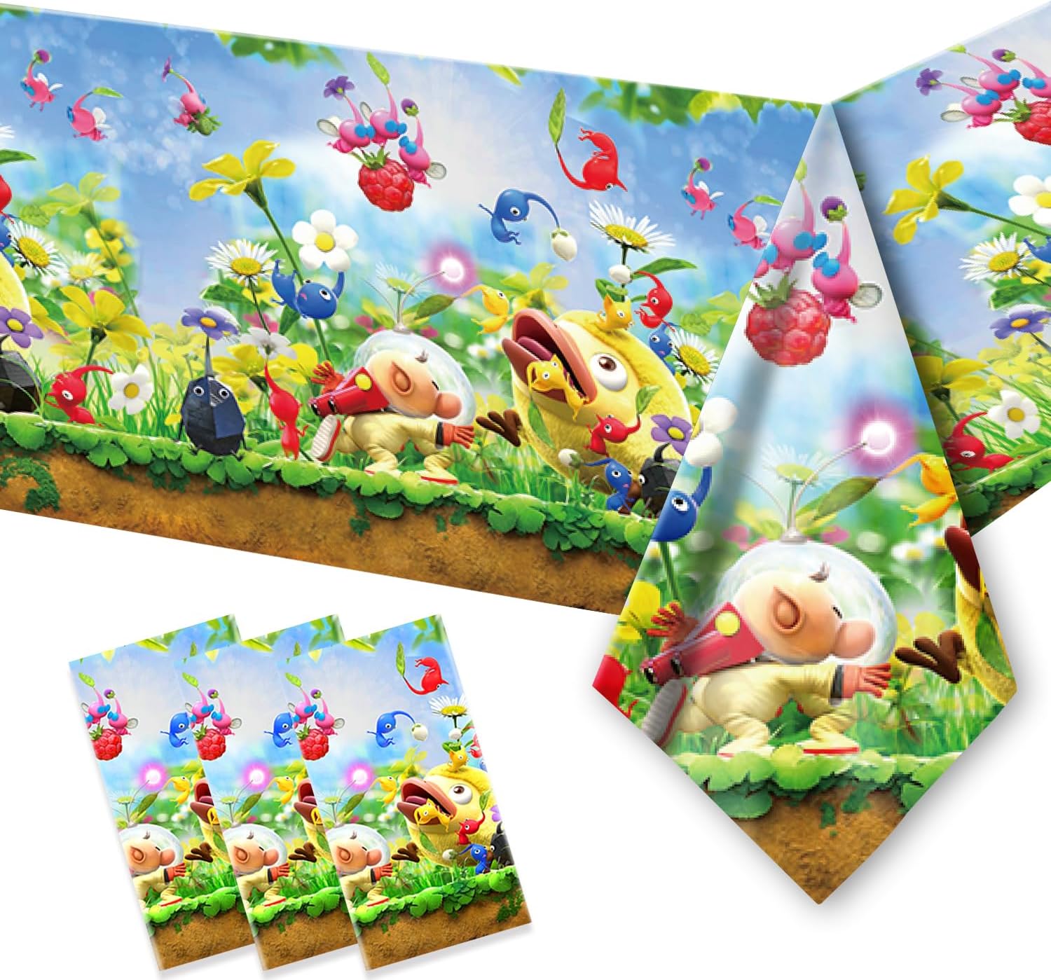2Pcs Sonic Tablecloth Disposable Tablecover for Birthday Party