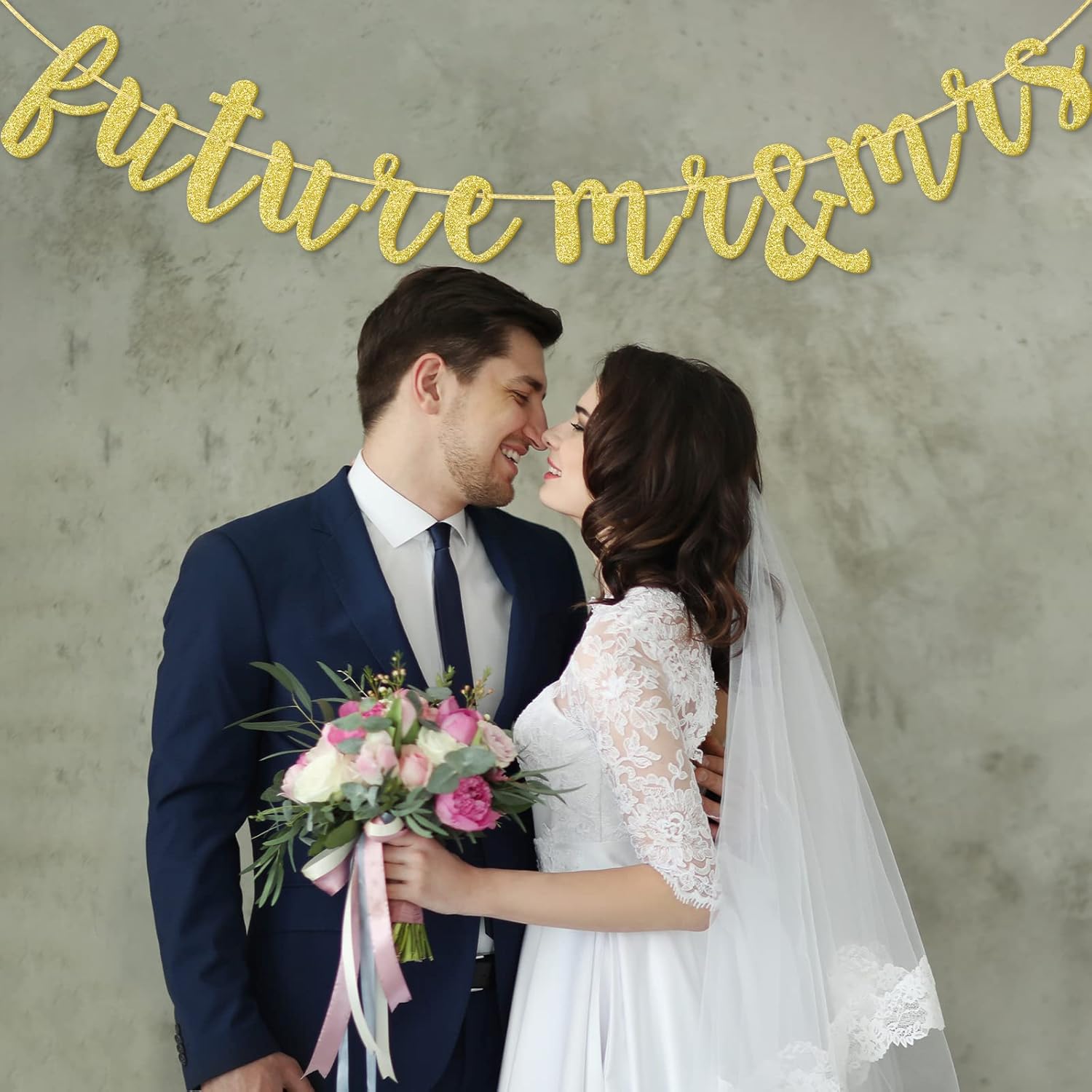 Gold Glitter Future Mr Mrs Banner