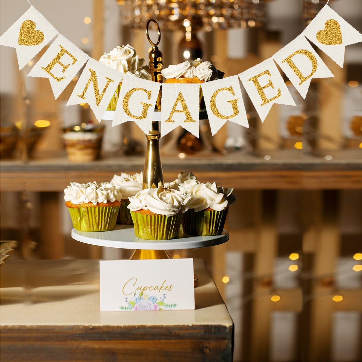Burlap Engagement Decorations Prestrung Banner