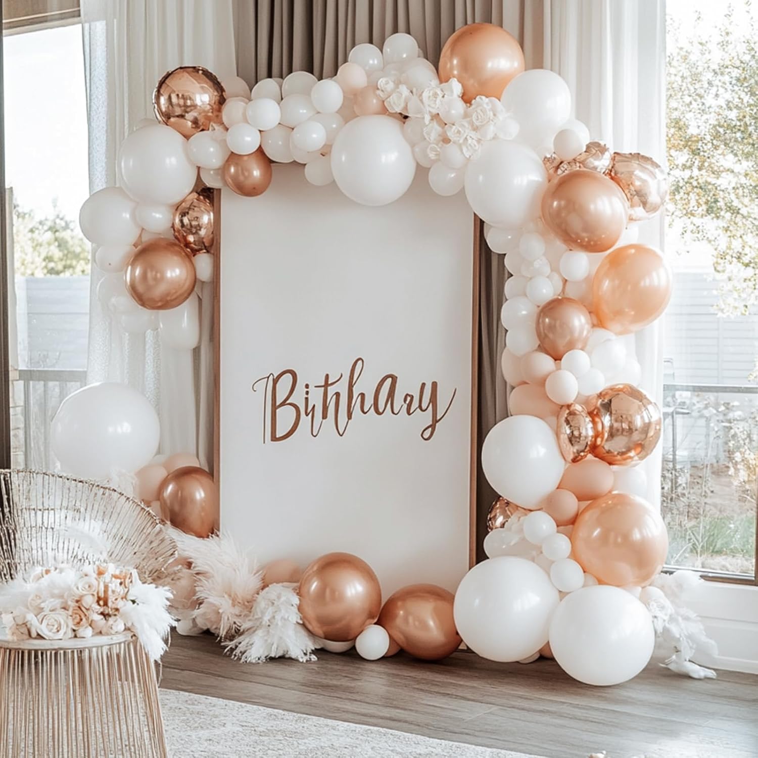 RUBFAC 87pcs White Balloons Kit for Garland Arch Decorations