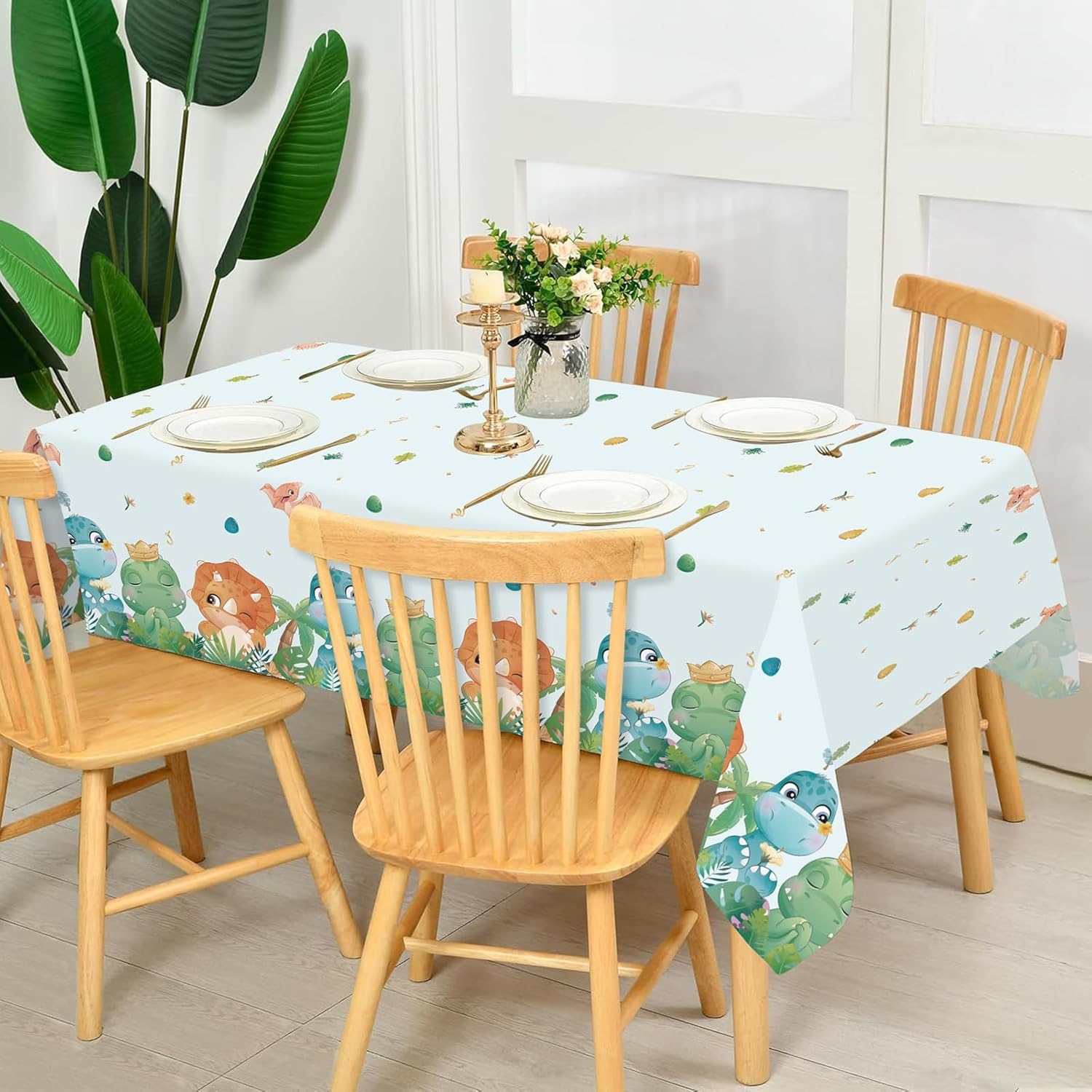 3 Pieces Dinosaur Tablecloth Party Decorations