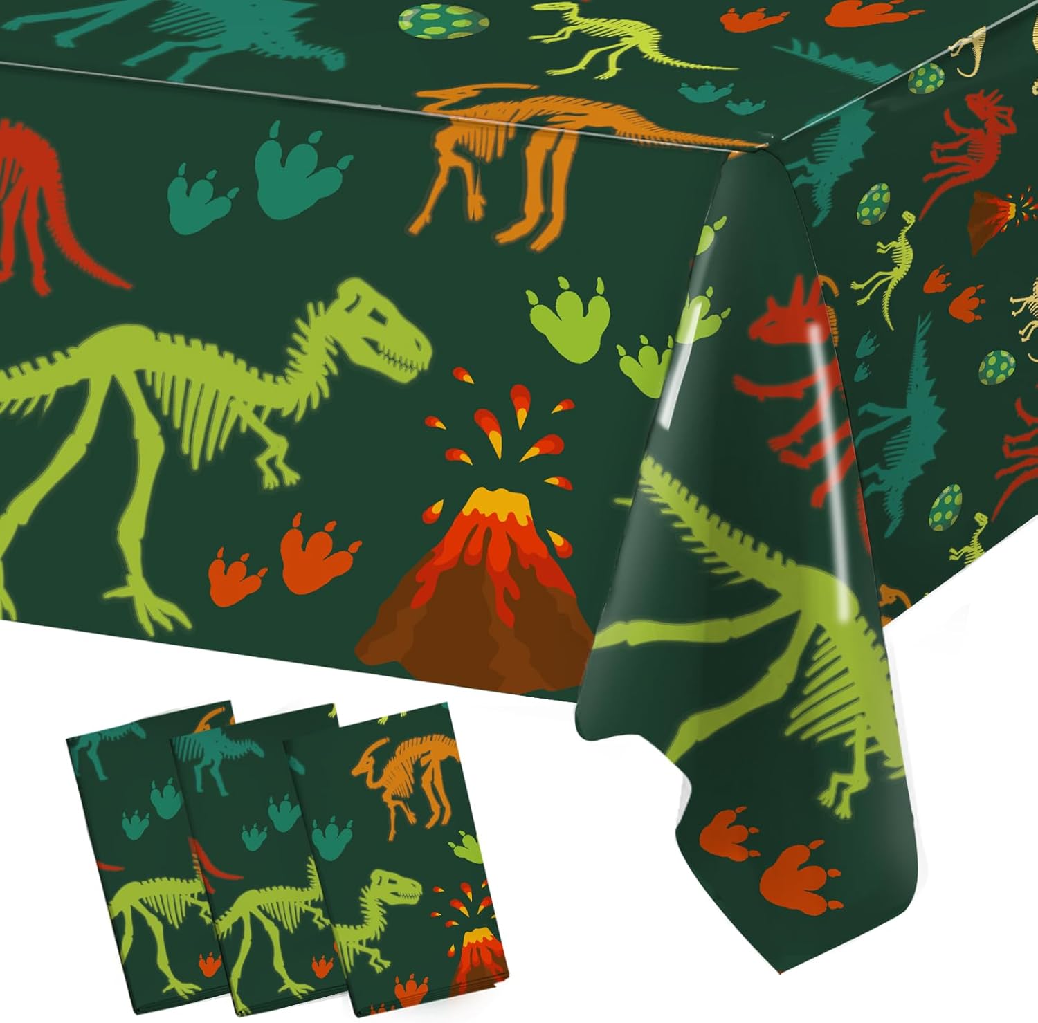 Staraise 3 Dinosaur Tablecloths for Birthday Party