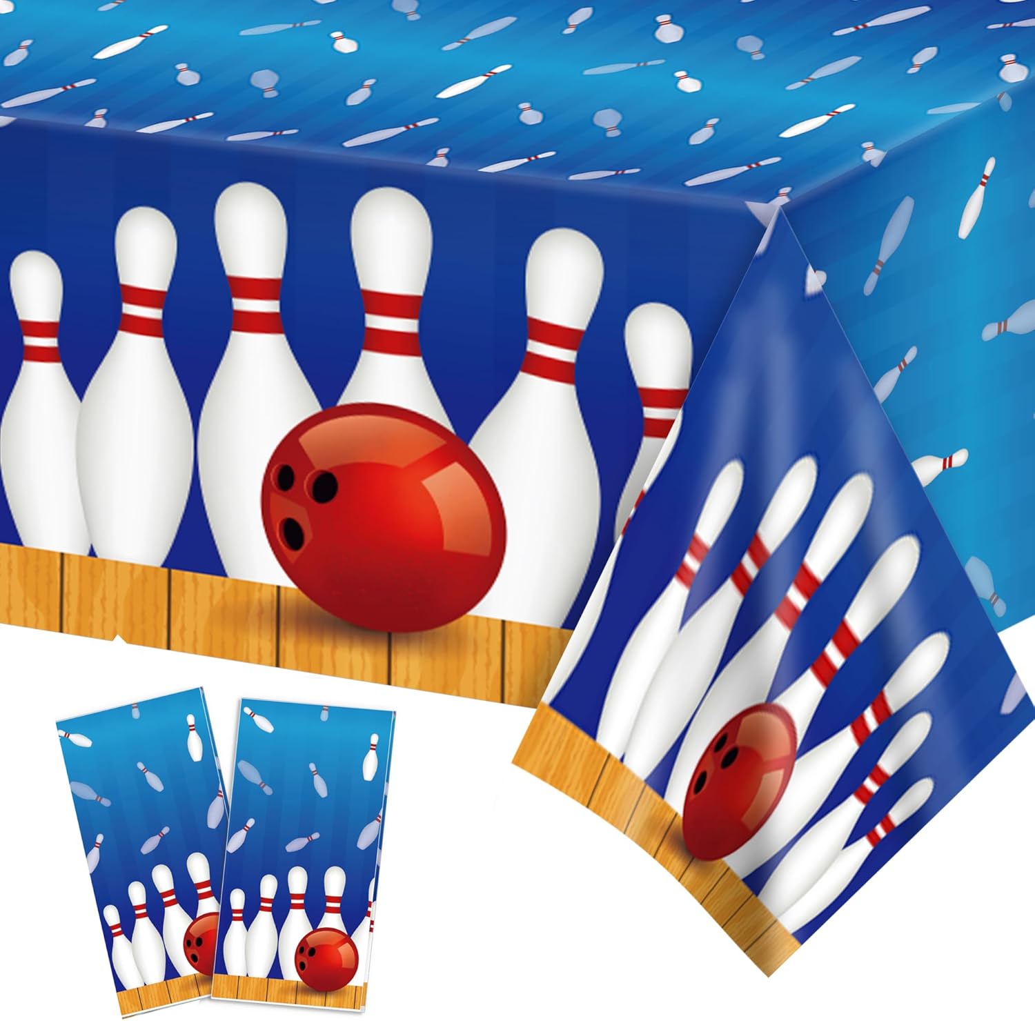 2 Pcs Bowling Party Tablecloth 54x87 Inch