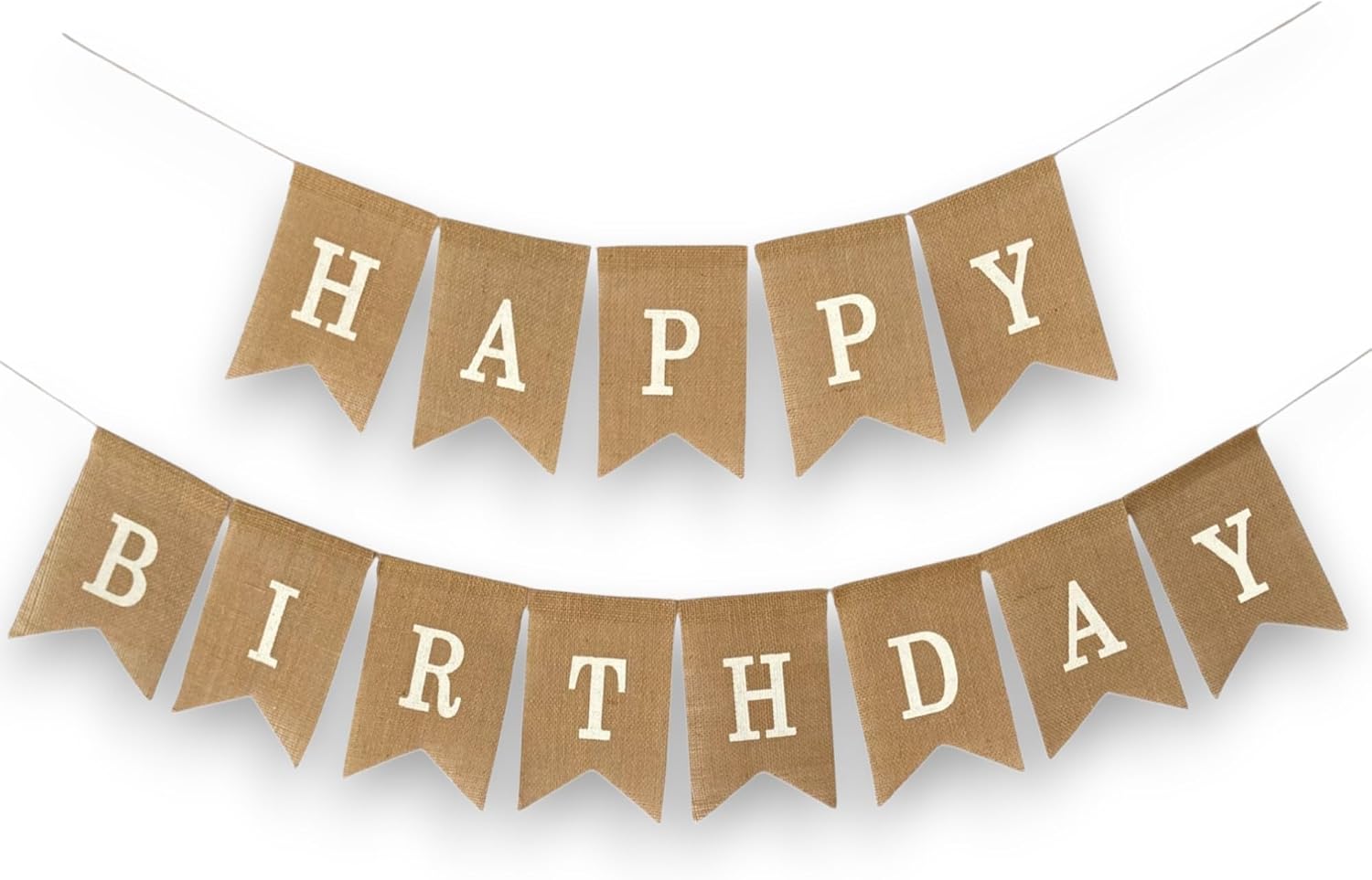Burlap Happy Birthday Banner for Farmhouse Party Decorations