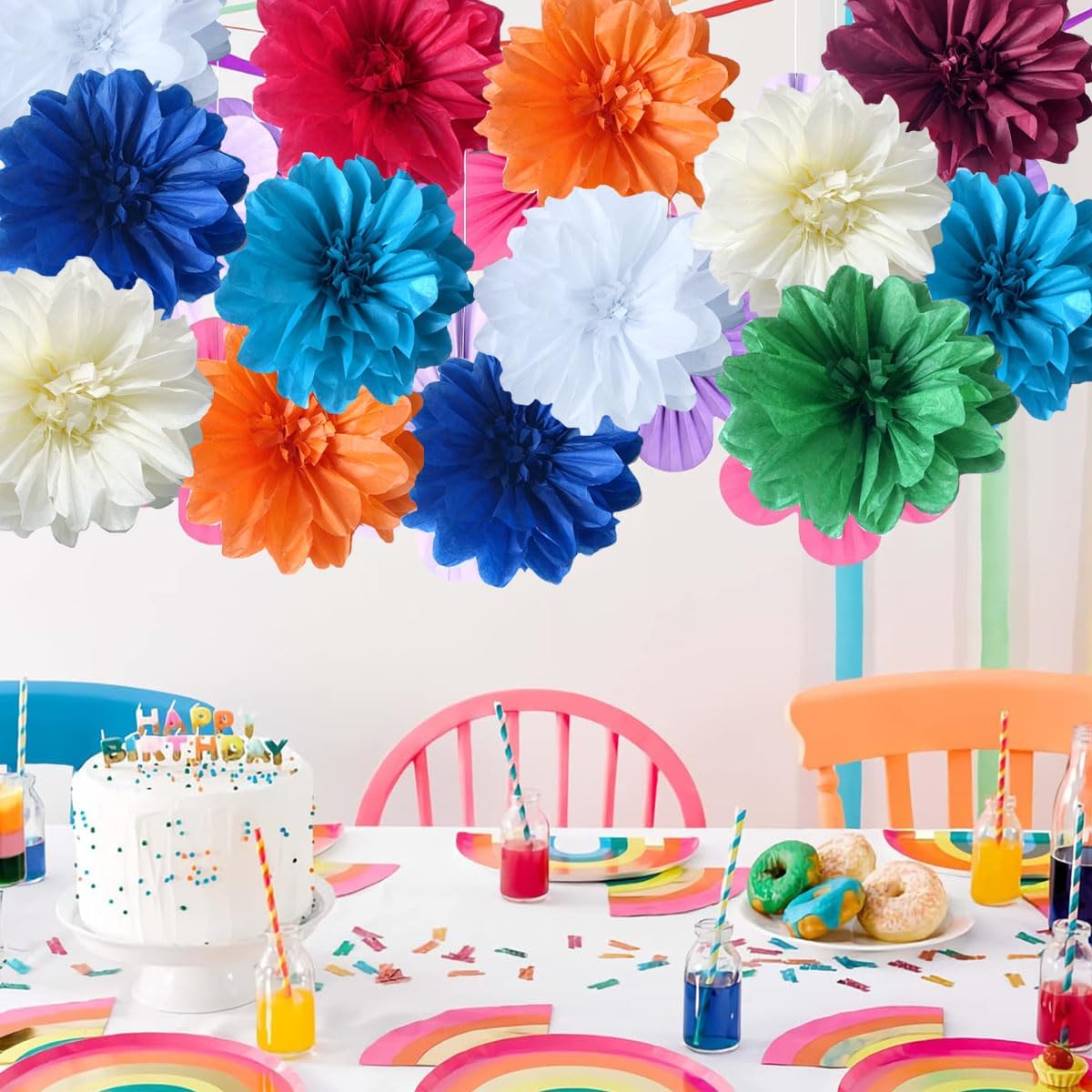 12pcs 10in 12in Tissue Paper Flower Decor Kit