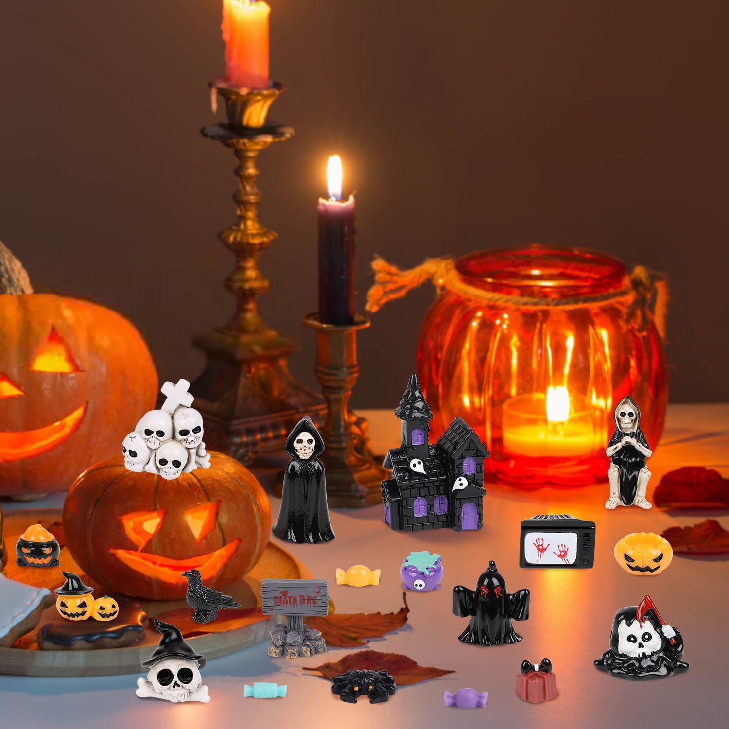 CCINEE 48pcs Halloween Mini Resin Figurines for Decor