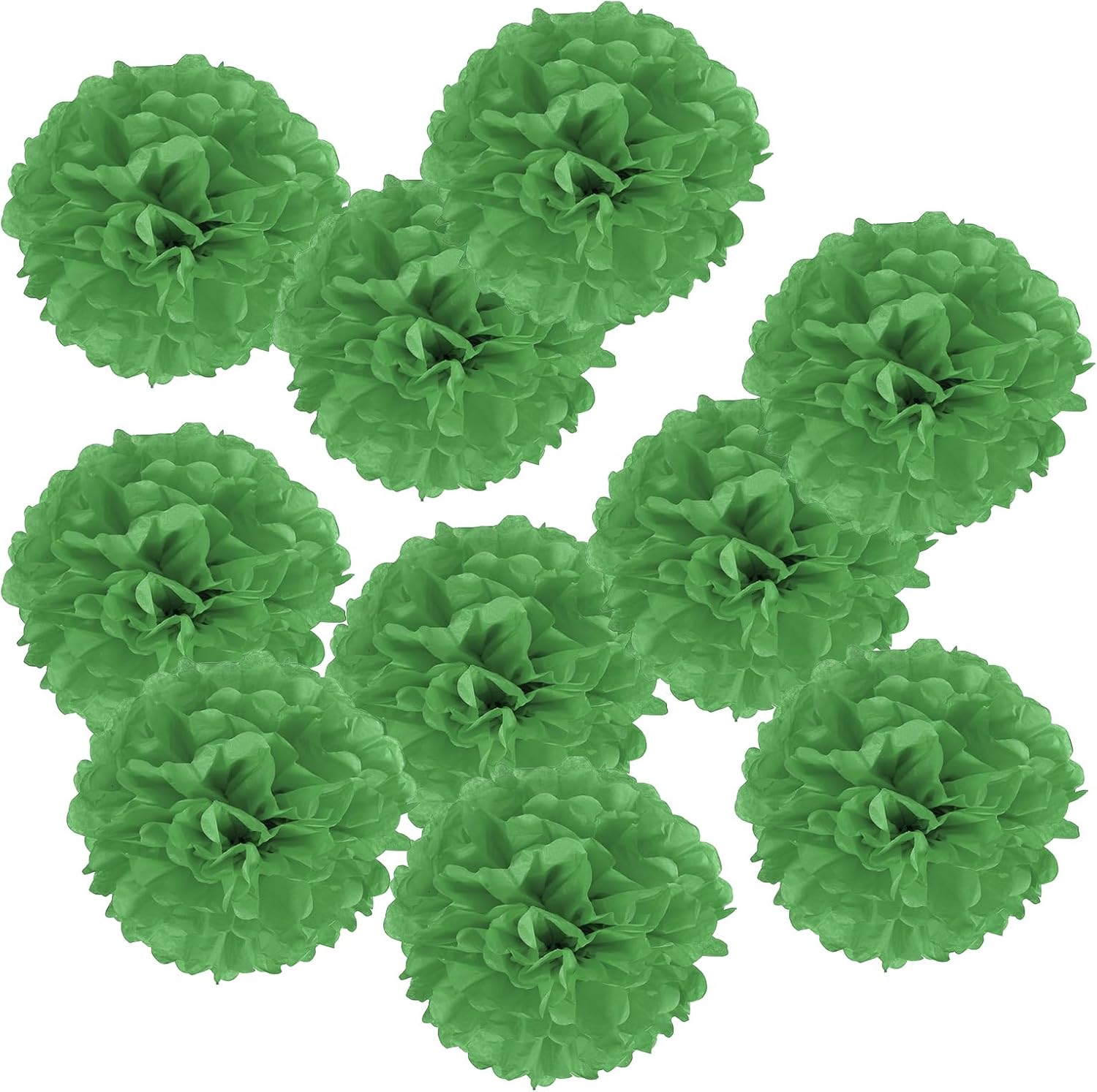 PATIKIL 4 Inch Green Tissue Pom Poms 10 Pack