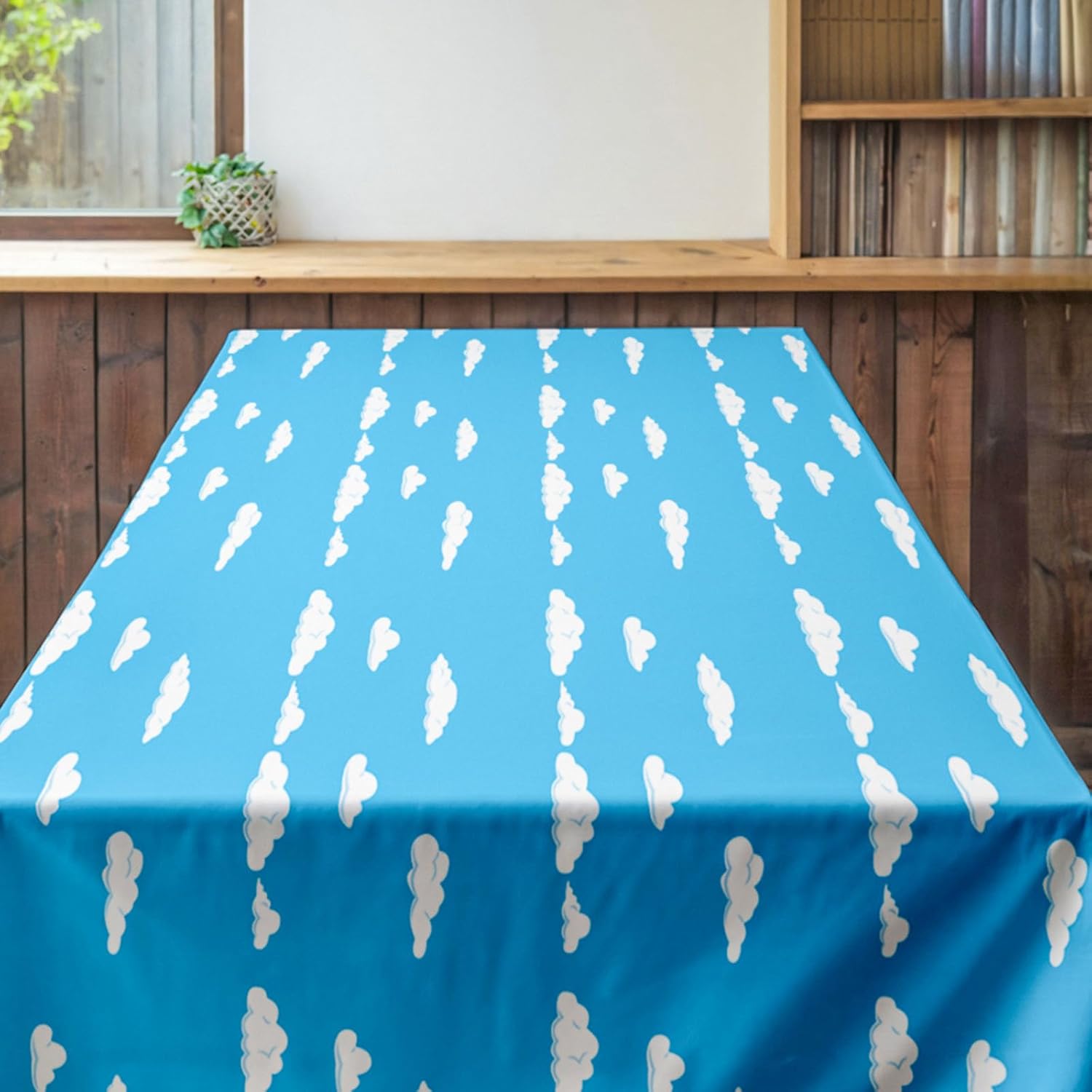 Blue Sky White Clouds Party Tablecloth 54x108 Inch