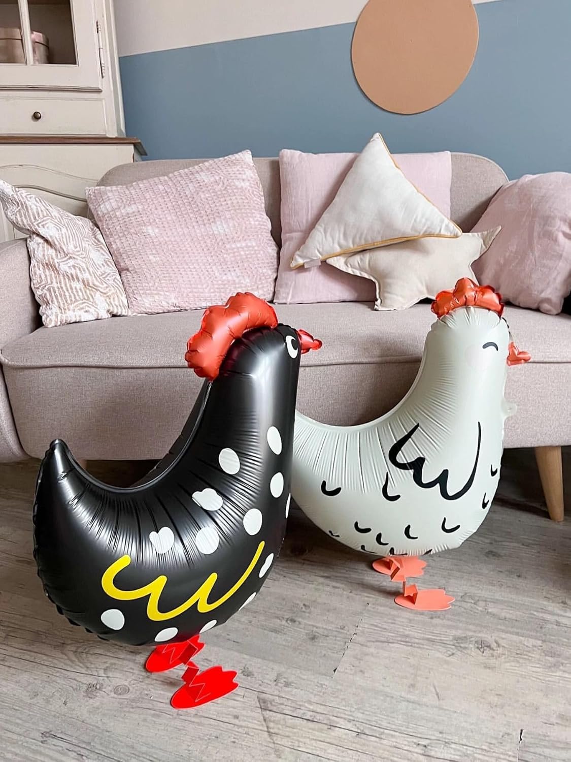 6Pcs Walking Chicken Foil Balloons for Kids Gift