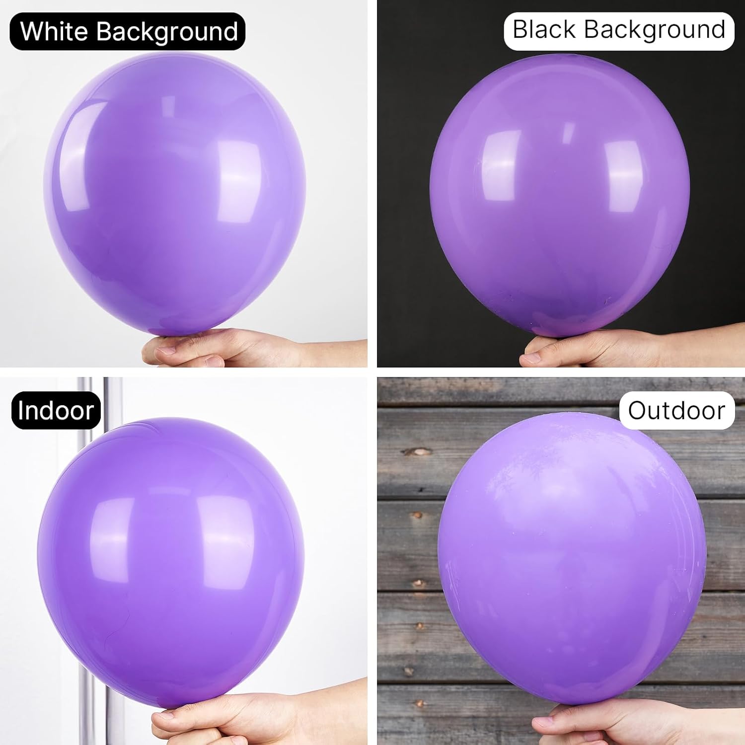 PartyWoo Purple Balloons 100 pcs Different Sizes Kit
