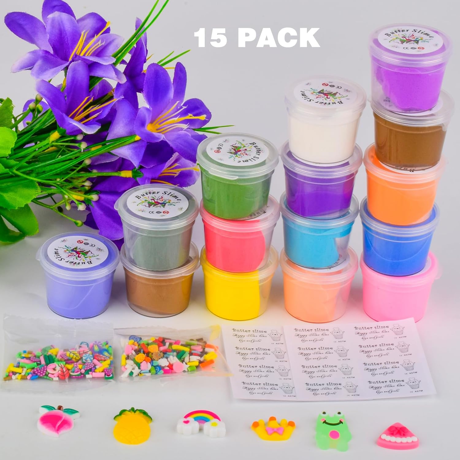 WuHuanNiu 15 Pack Mini Butter Slime Kit
