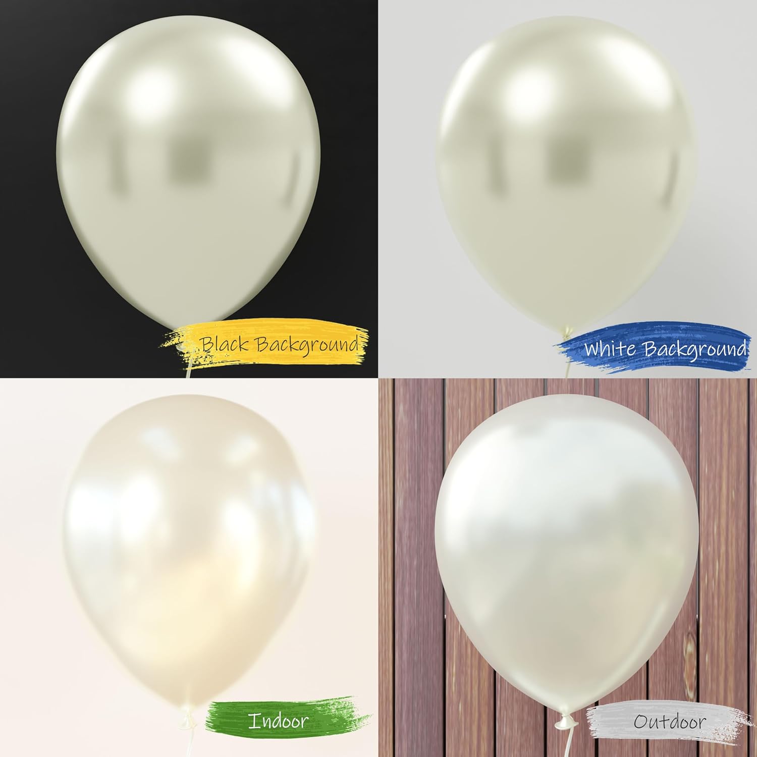 AFTERLOON Biodegradable Balloons 24pcs Pearlized White 12 Inch
