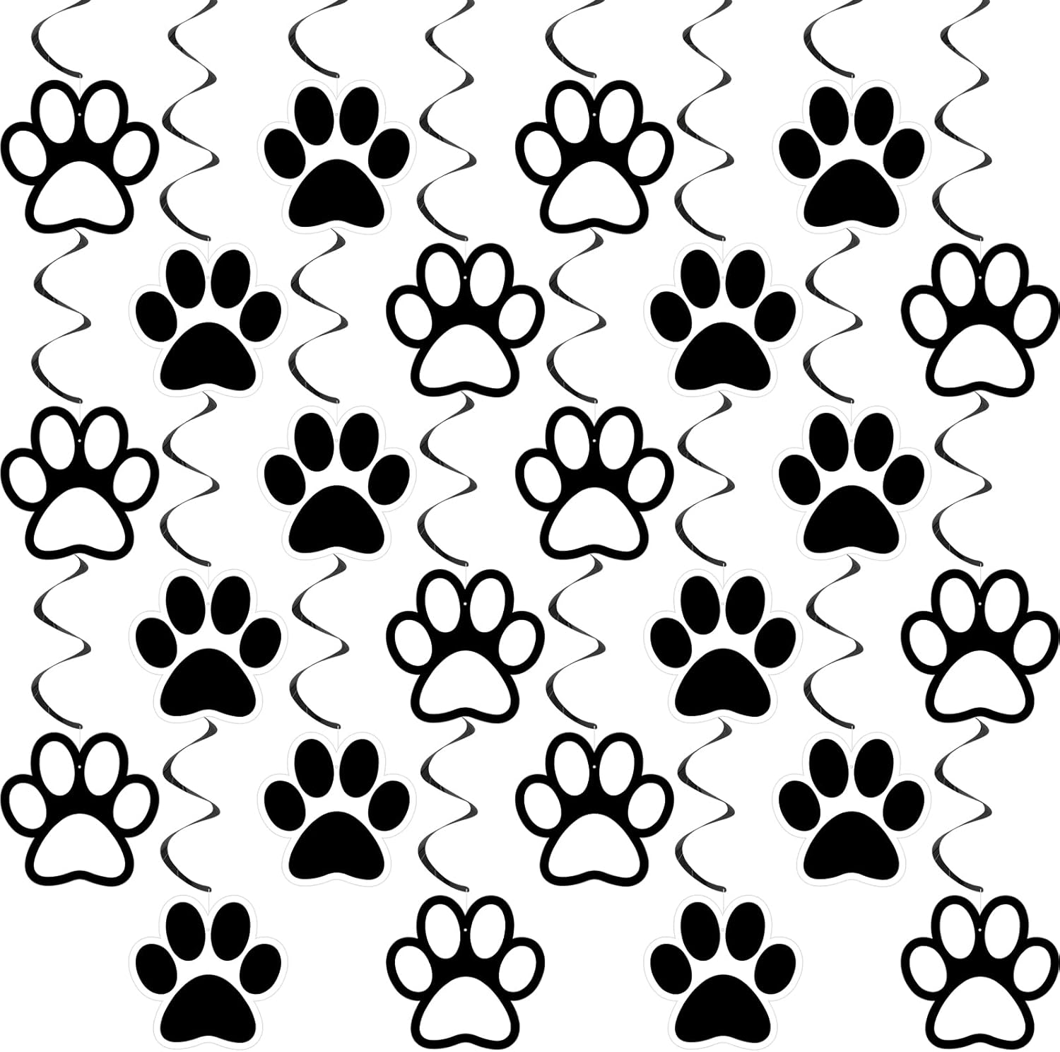 24 Pcs Dog Paw Print Party Hanging Streamers