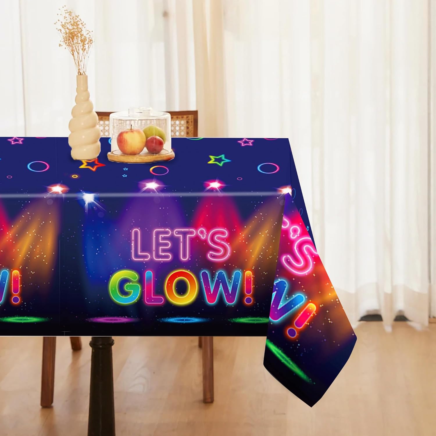 Lide Road Glow in The Dark Tablecloth Set 2 Pcs 54x87In