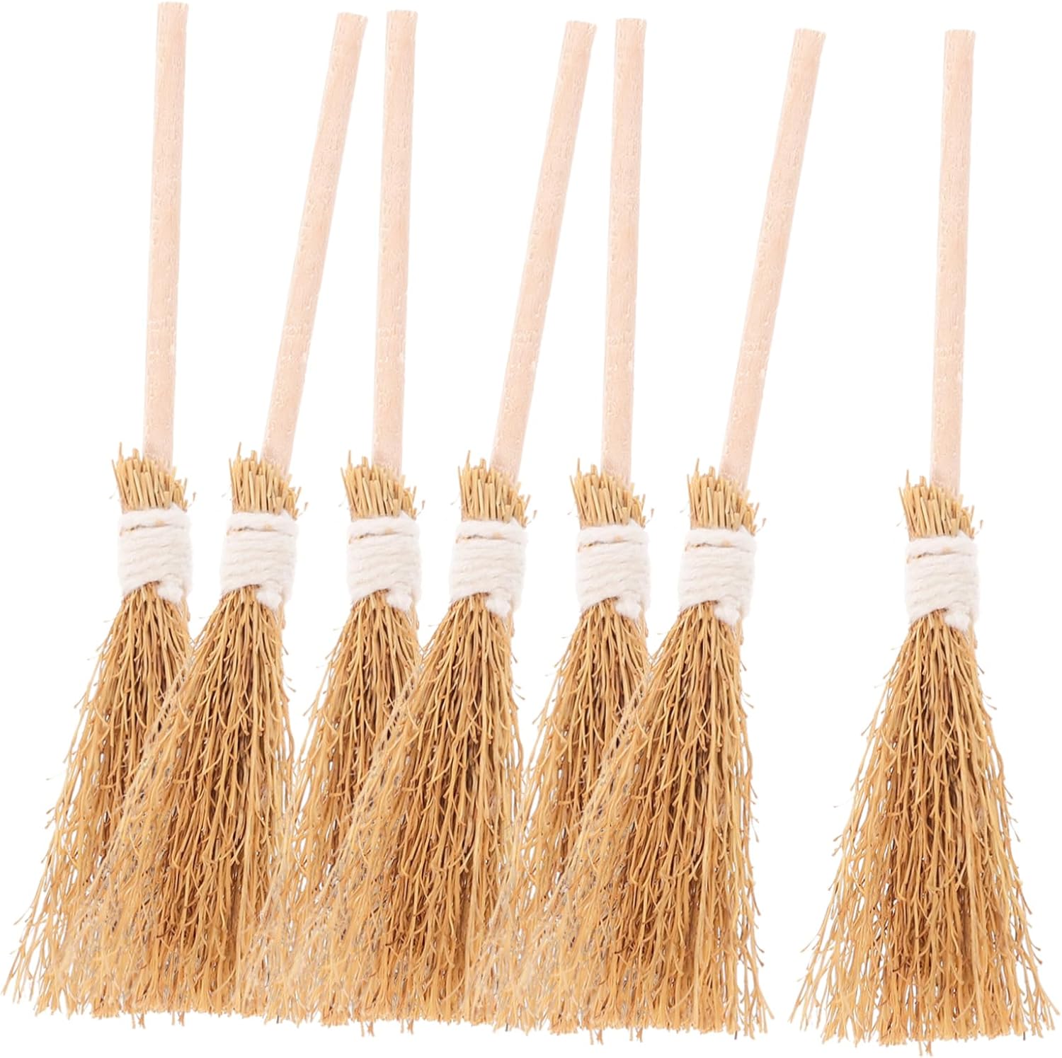 PRETYZOOM 10Pcs Mini Witch Brooms for Halloween Decor