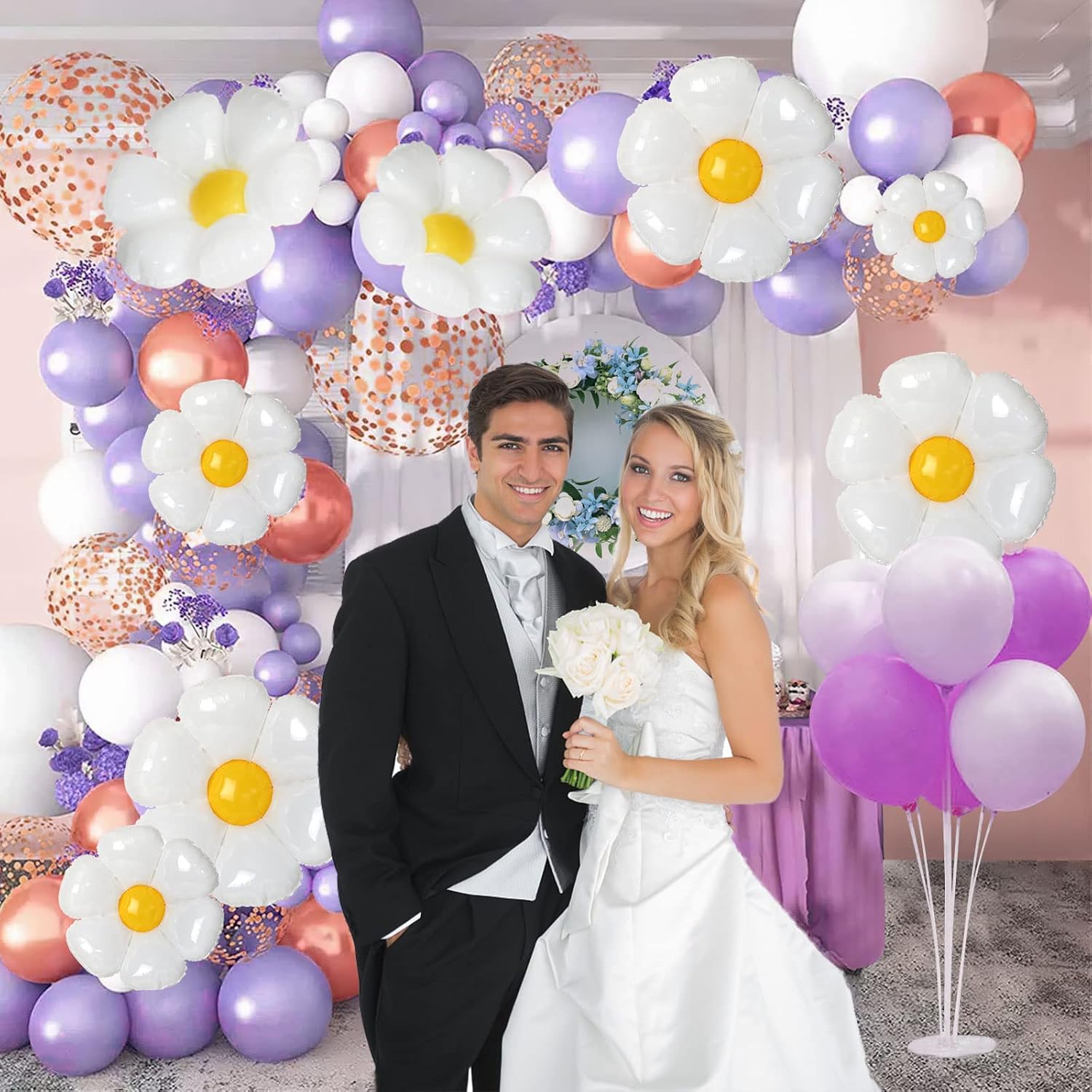 NOVWANG Daisy Balloons 18PCS Party Decorations