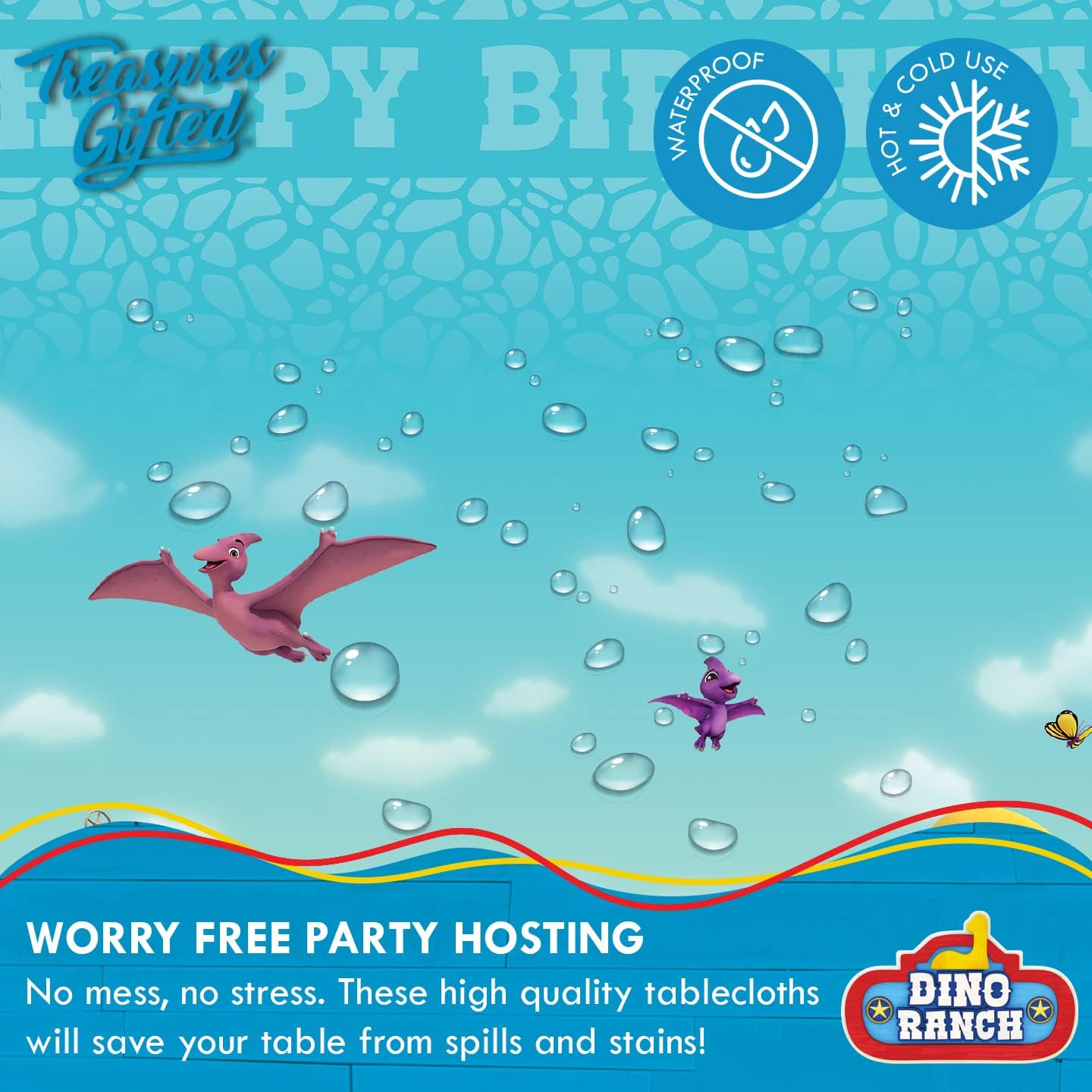 Treasures Gifted Dino Ranch Party Tablecloths 2 Pack