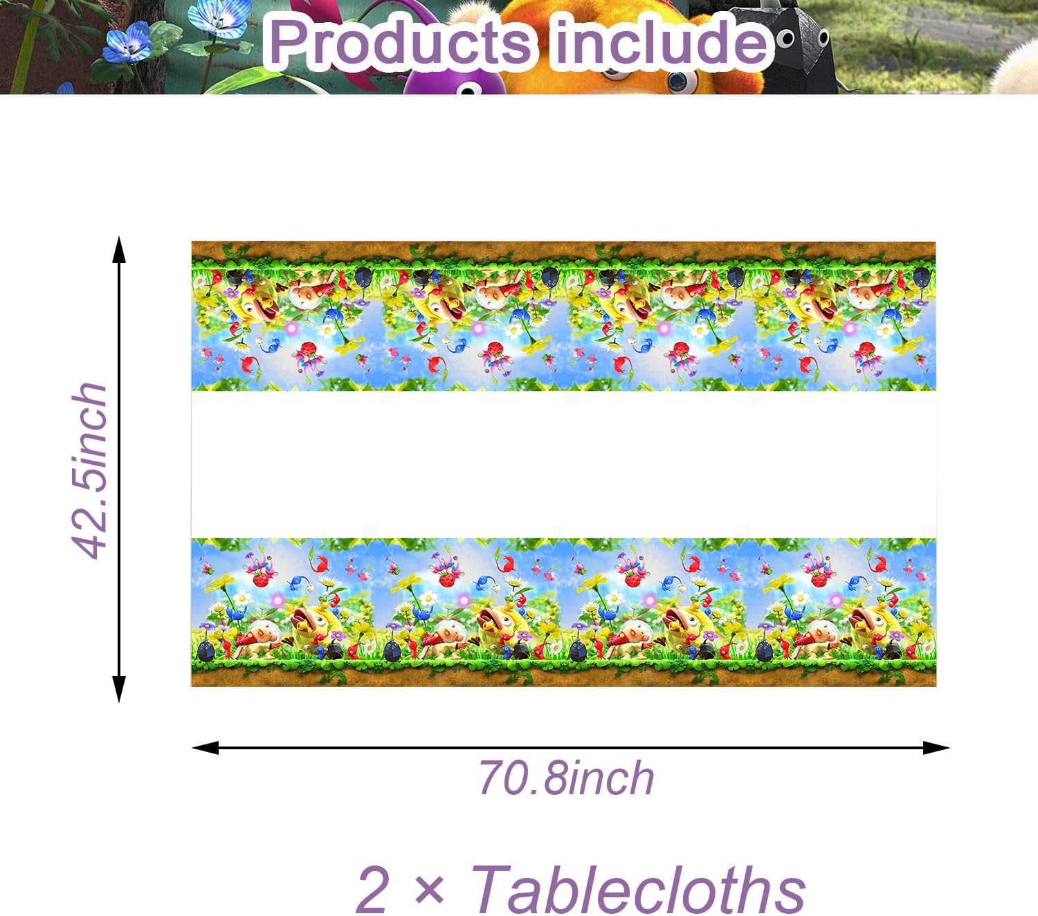 2Pcs Sonic Tablecloth Disposable Tablecover for Birthday Party