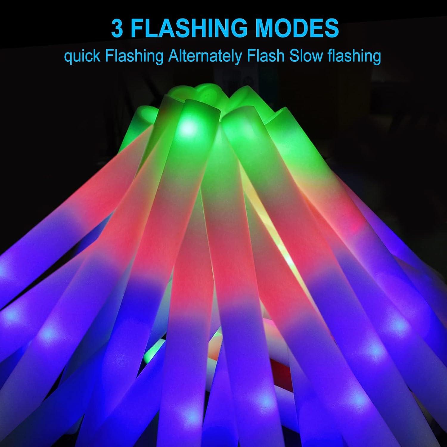 30 Piece LED Foam Sticks Flashing Glow Sticks