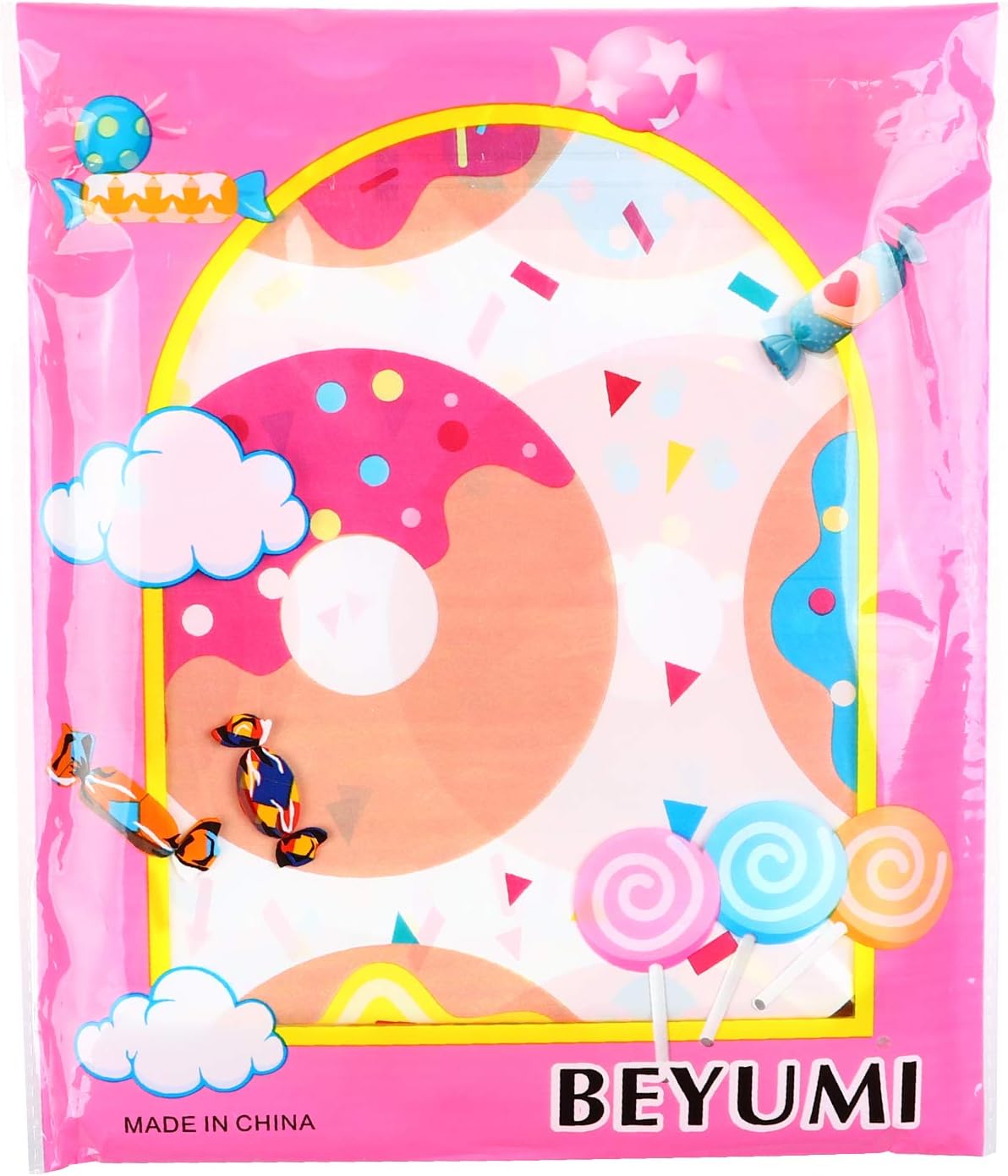BeYumi 4 Pack Donut Party Tablecloth