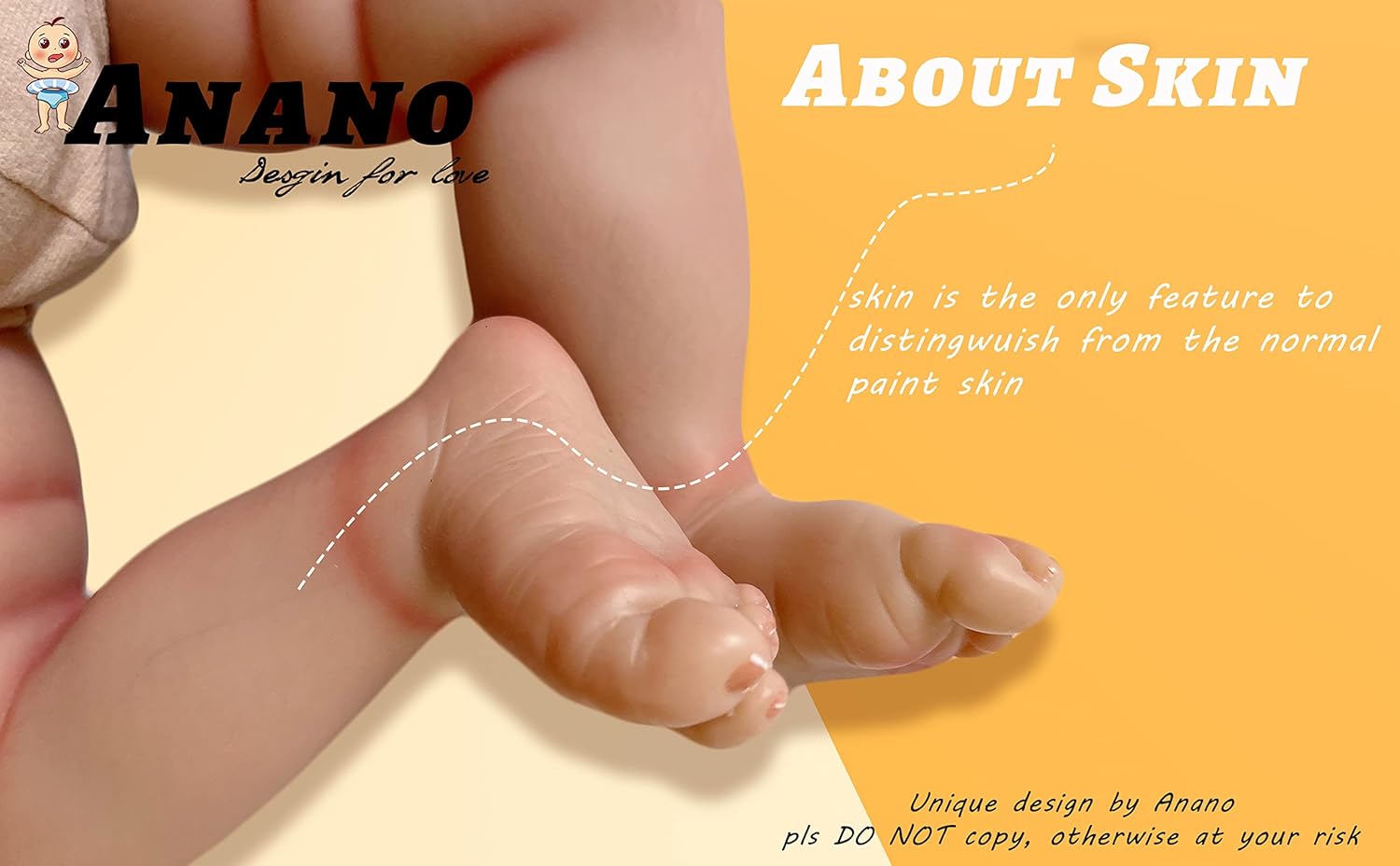 Anano Reborn Toddler Boy 23 Inch Realistic Silicone Doll Set
