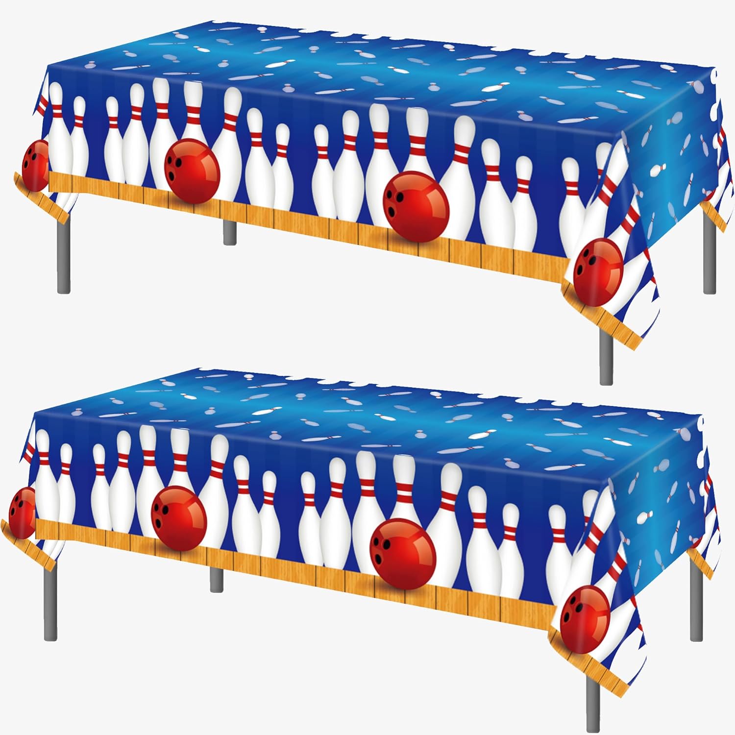 2 Pcs Bowling Party Tablecloth 54x87 Inch