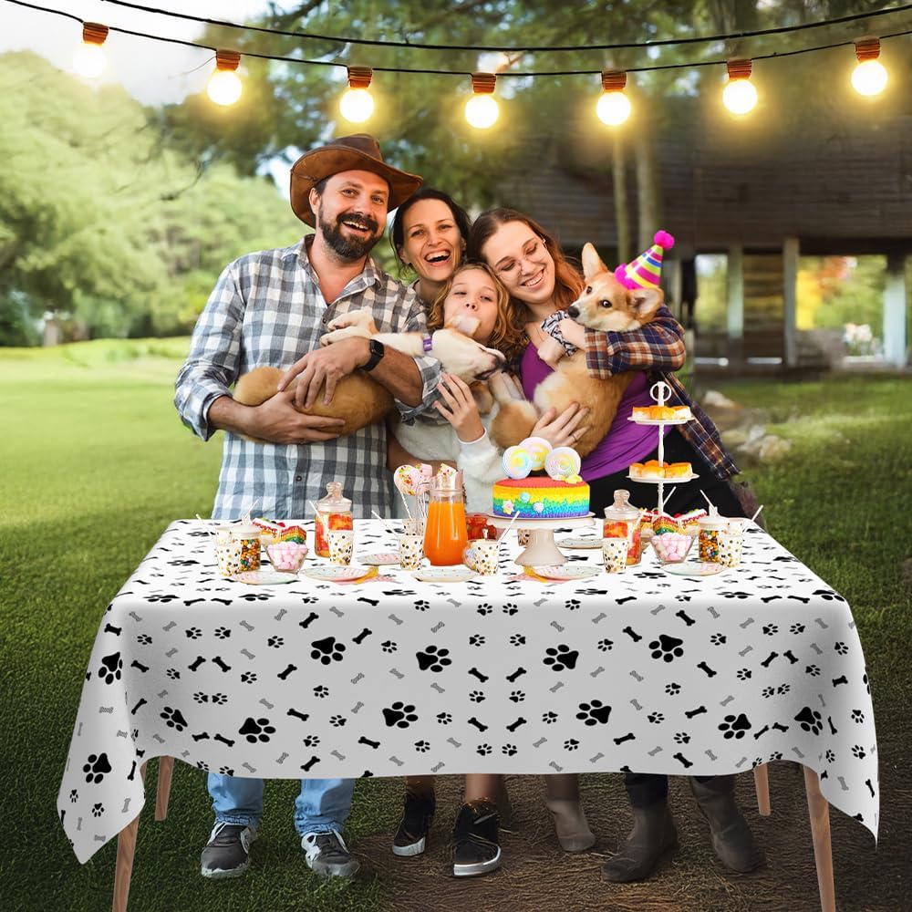 Paw Print Tablecloth 2 Pack 54x108 Inches