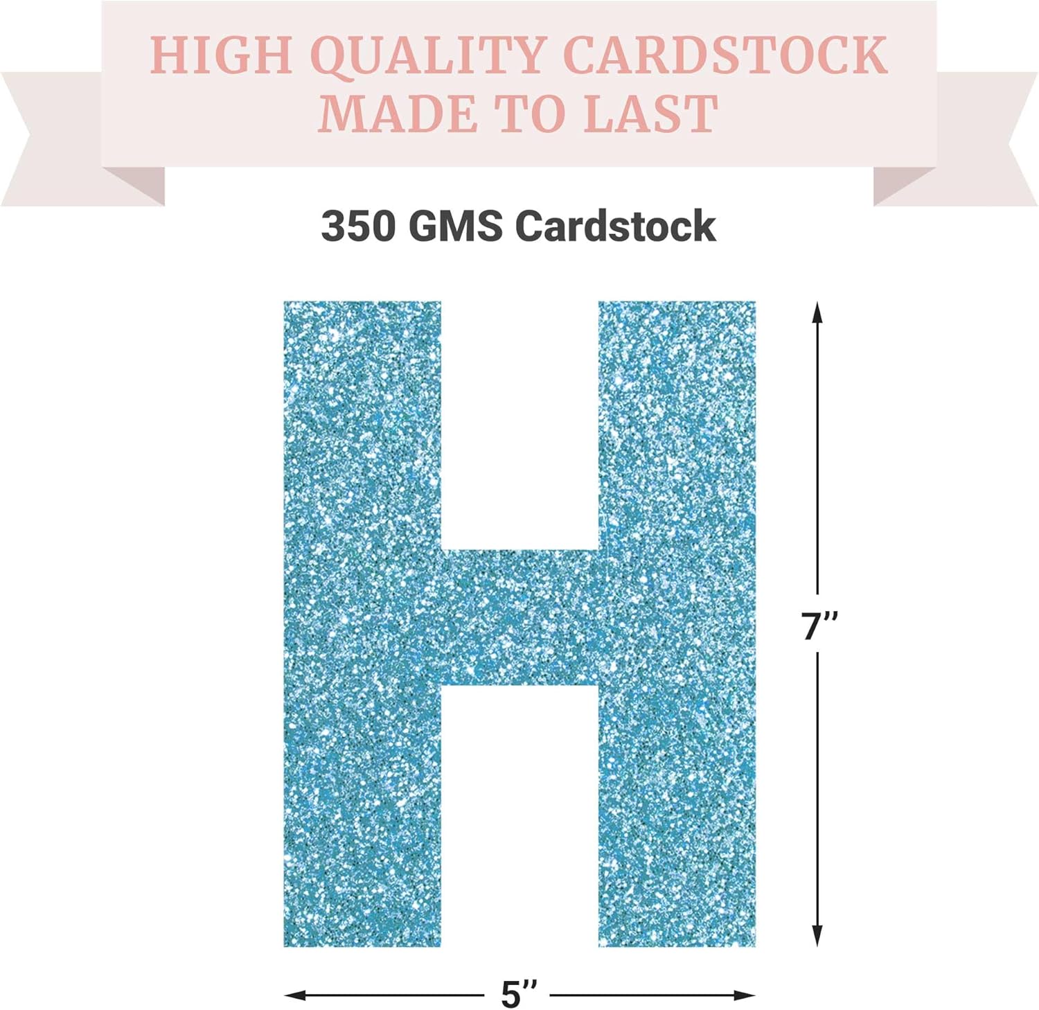 Light Blue Glitter Happy Birthday Banner - Pre-Strung