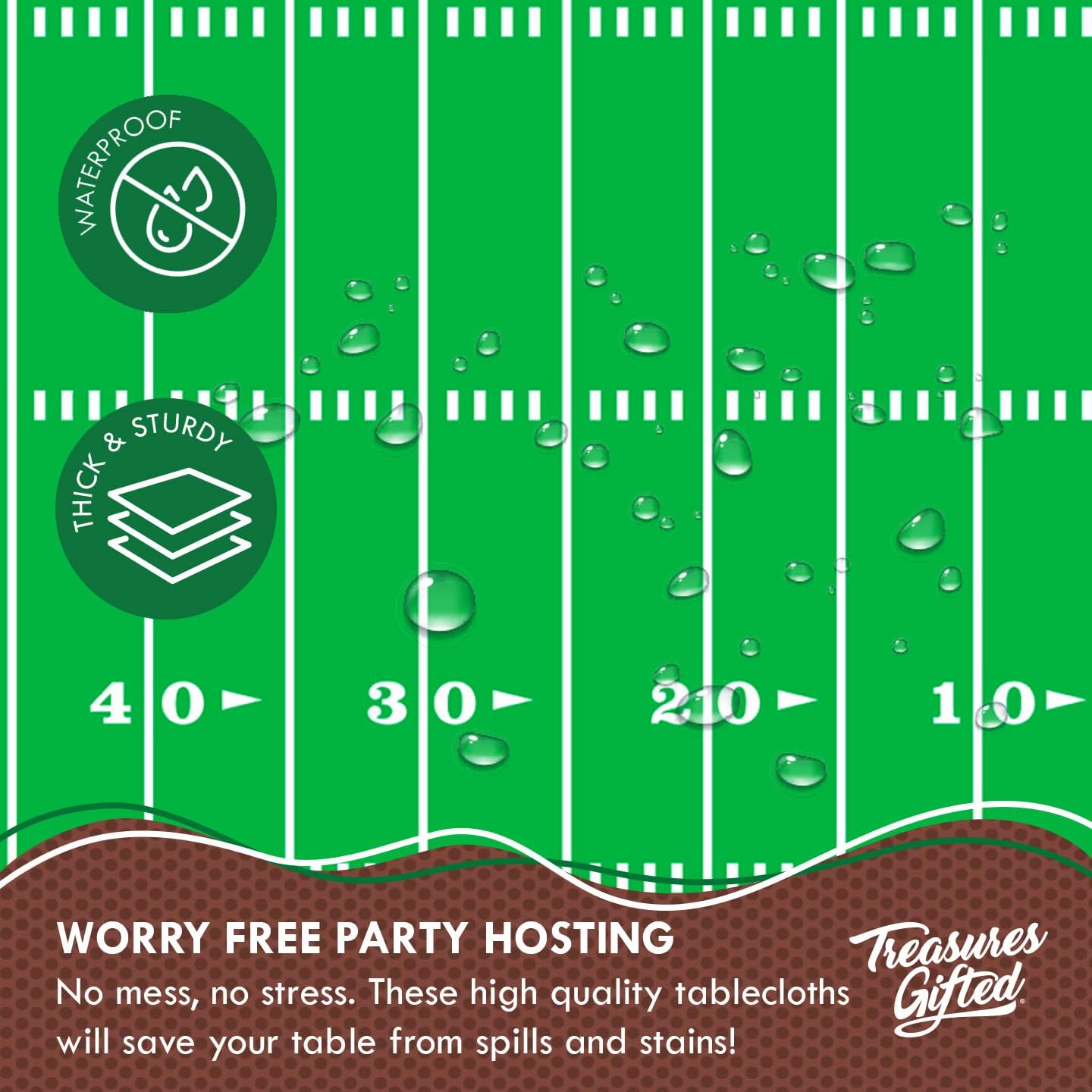 Treasures Gifted Football Birthday Tablecloth - Pack of 2