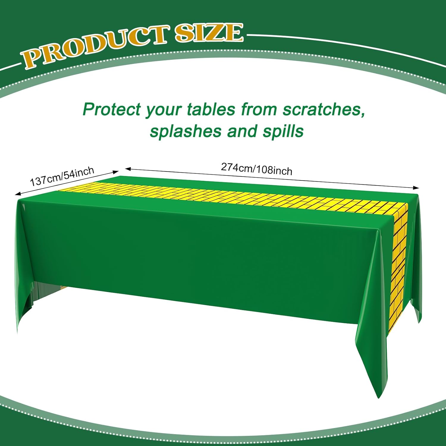 3 Pcs Yellow Brick Runner Tablecloth for Halloween Party