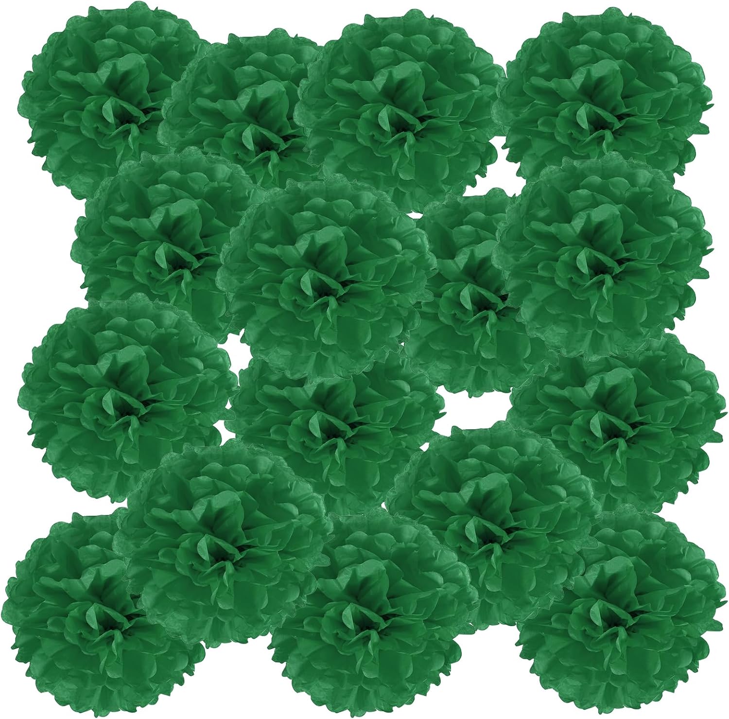 PATIKIL 6 Inch Dark Green Tissue Pom Poms Flowers 20 Pack