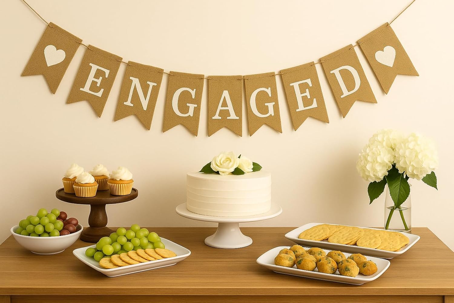 Engagement Party Decorations Engaged Burlap Banner 1