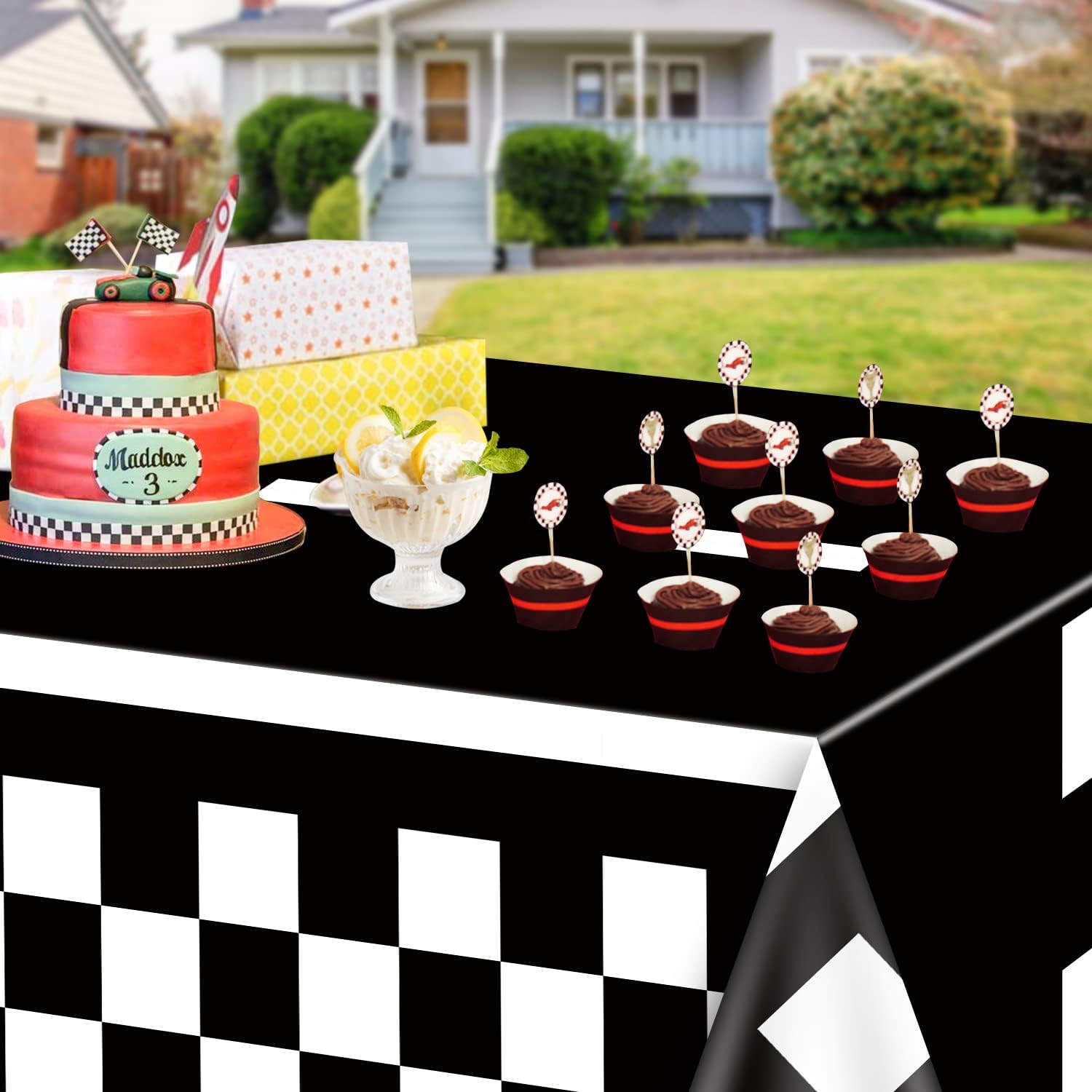 Racing Car Theme Tablecloths 4pcs 51x86 Inches