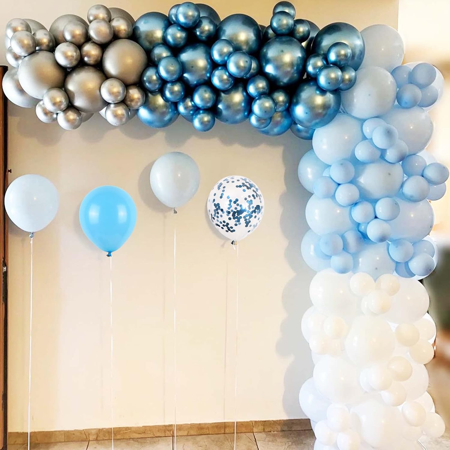 Blue and White Balloons Set for Birthday Parties