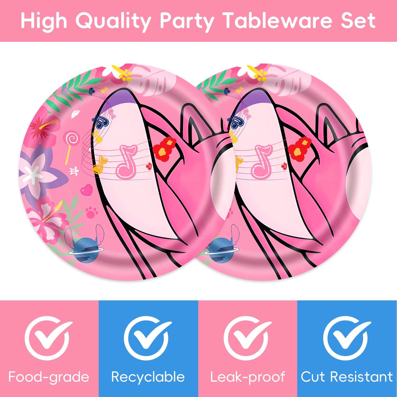 40 Packs Cartoon Party Plates and Napkins Set
