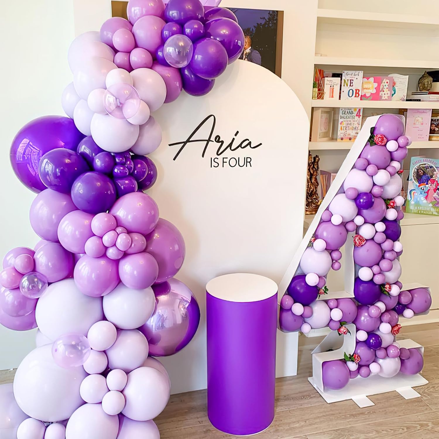 PartyWoo Purple Balloons 100 pcs Different Sizes Kit