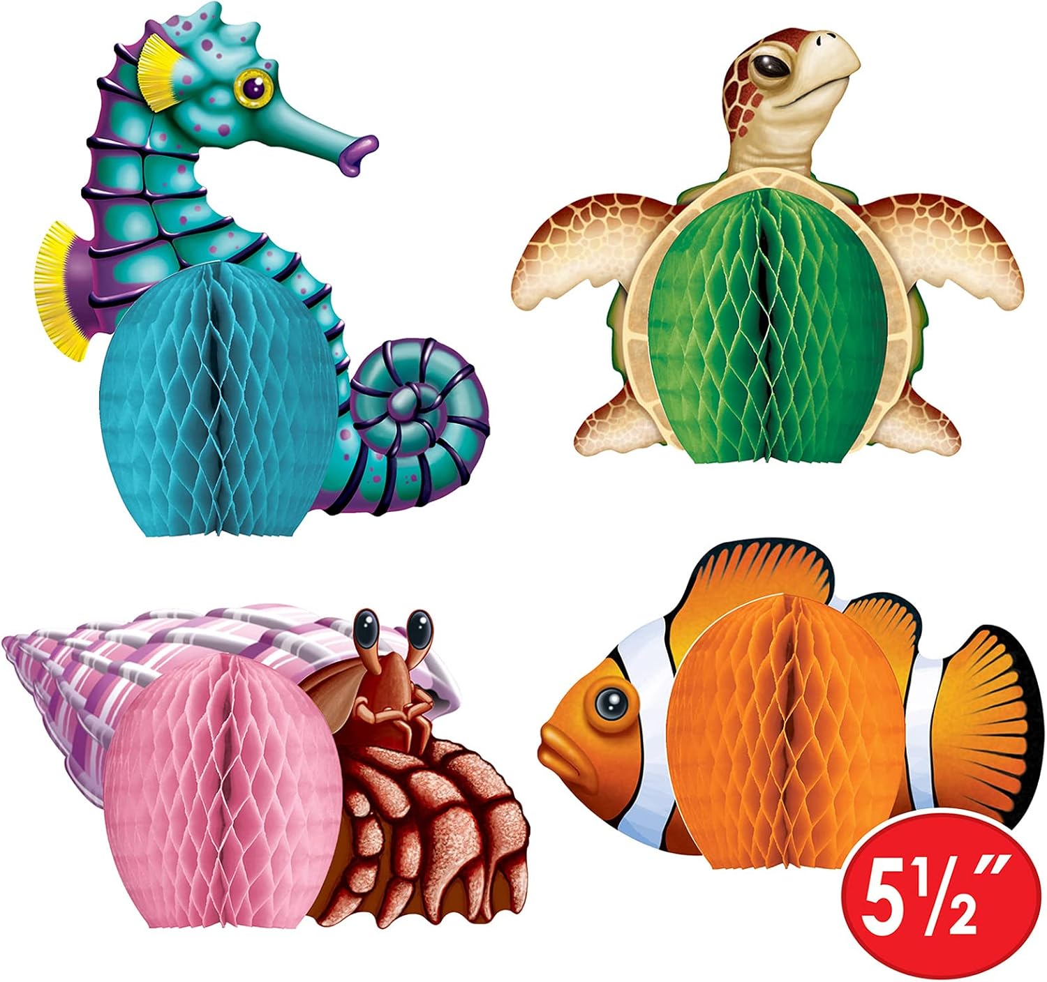 Beistle Sea Creatures Honeycomb Centerpieces Pack of 3