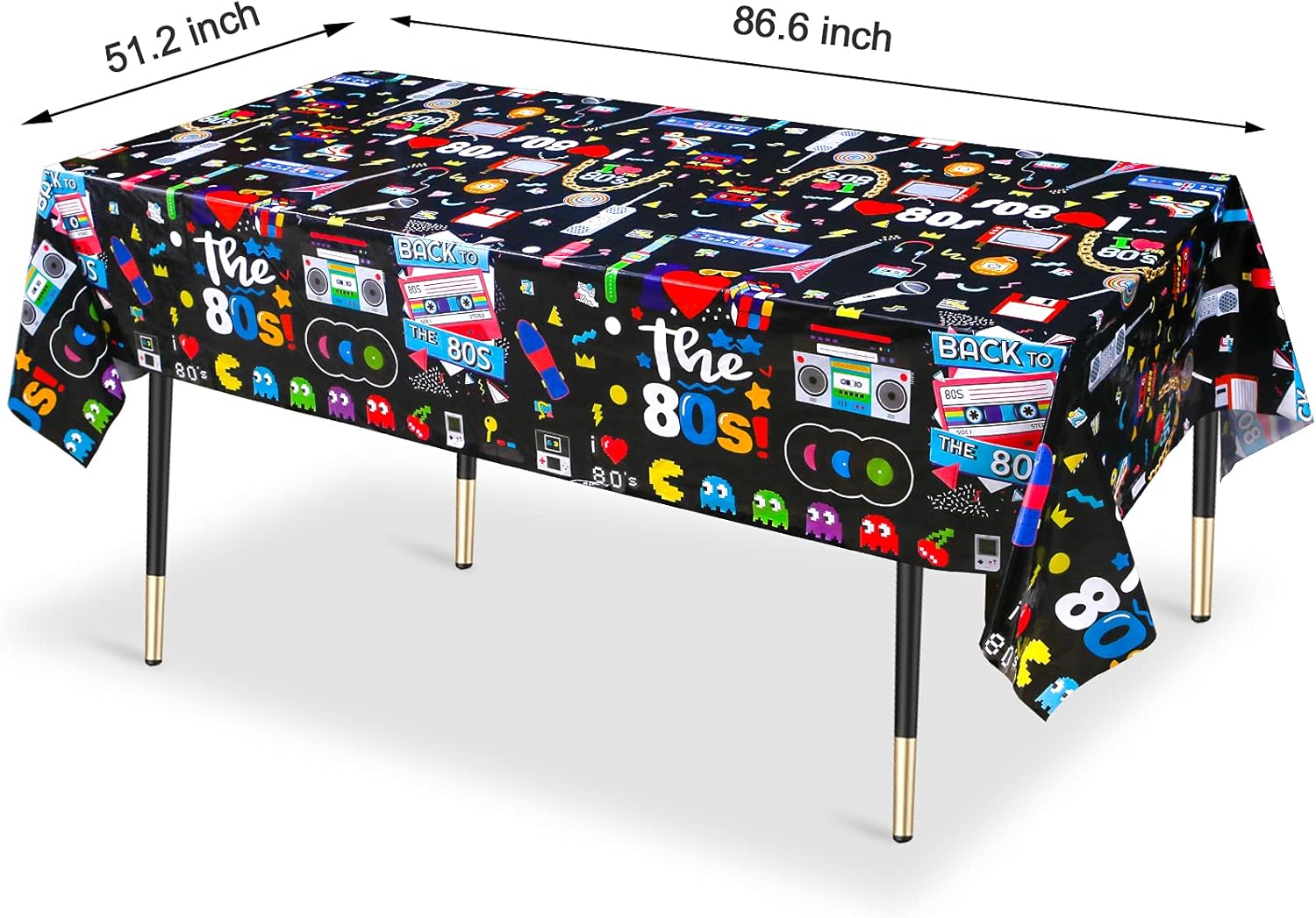 Lcoor 3-Piece 80s Style Tablecloths Set