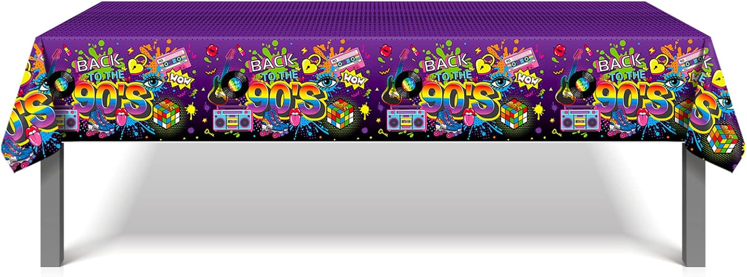 HOWAF 3 Piece 90s Themed Tablecloth Set