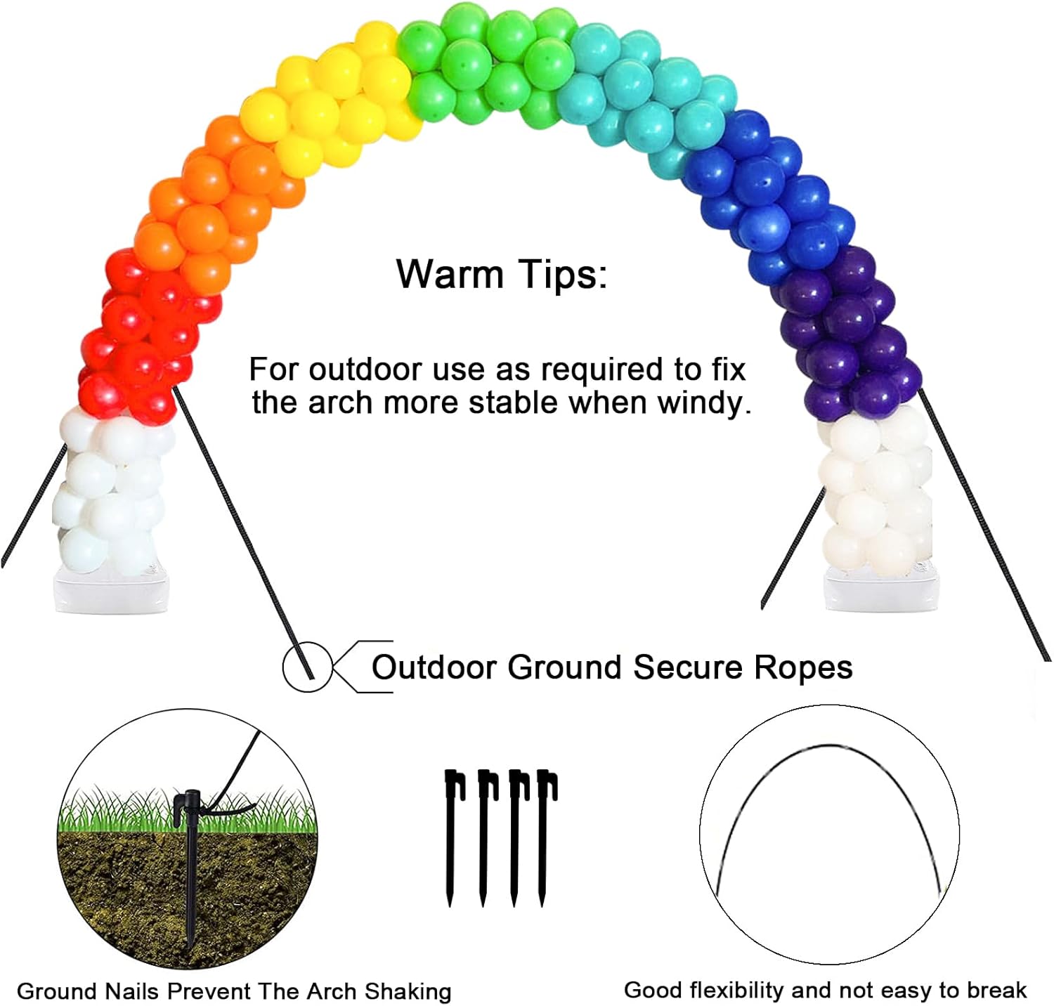 Reusable Balloon Arch Stand Kit 10FT Wide and 9FT Tall