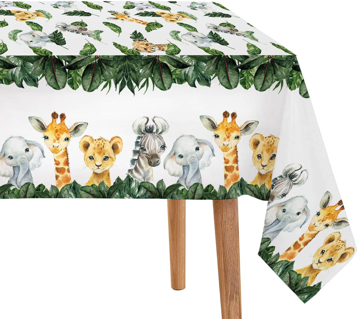 Yuzioey 3 Pack Safari Tablecloths Wild Animals Party Decor